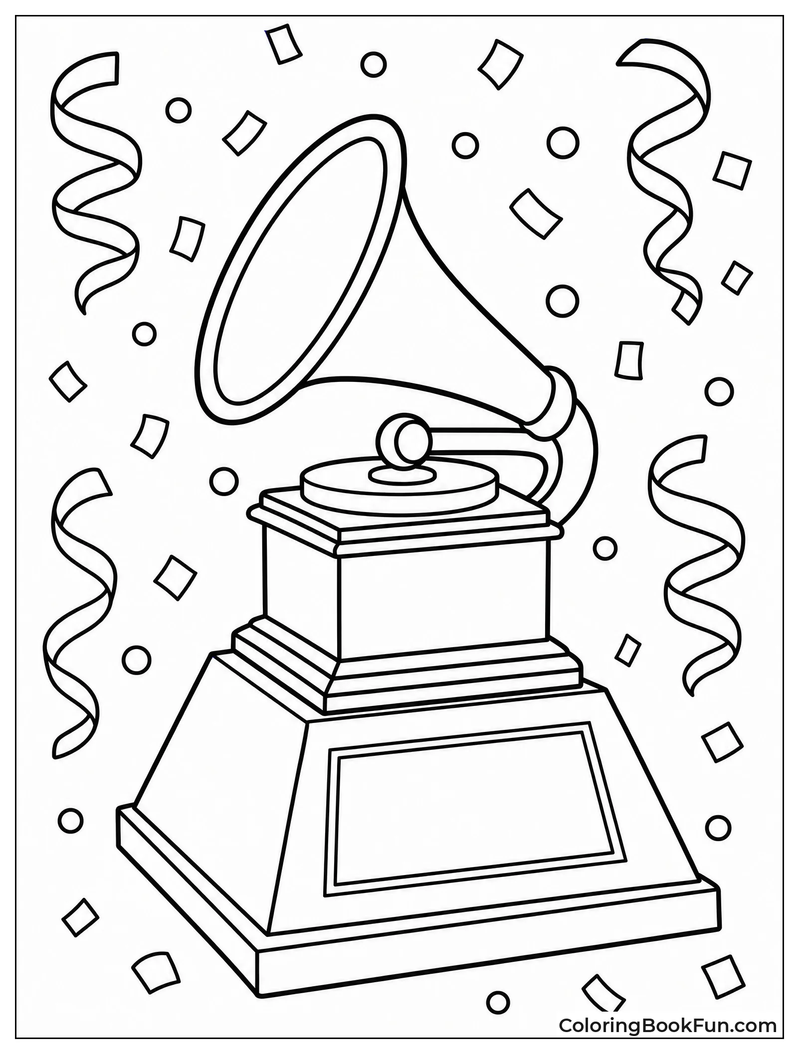 Grammy Trophy with Confetti