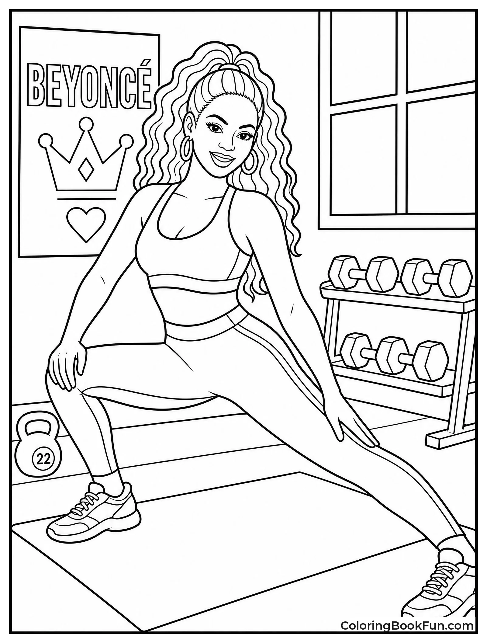 Beyoncé Stretching in Stylish Workout Clothes