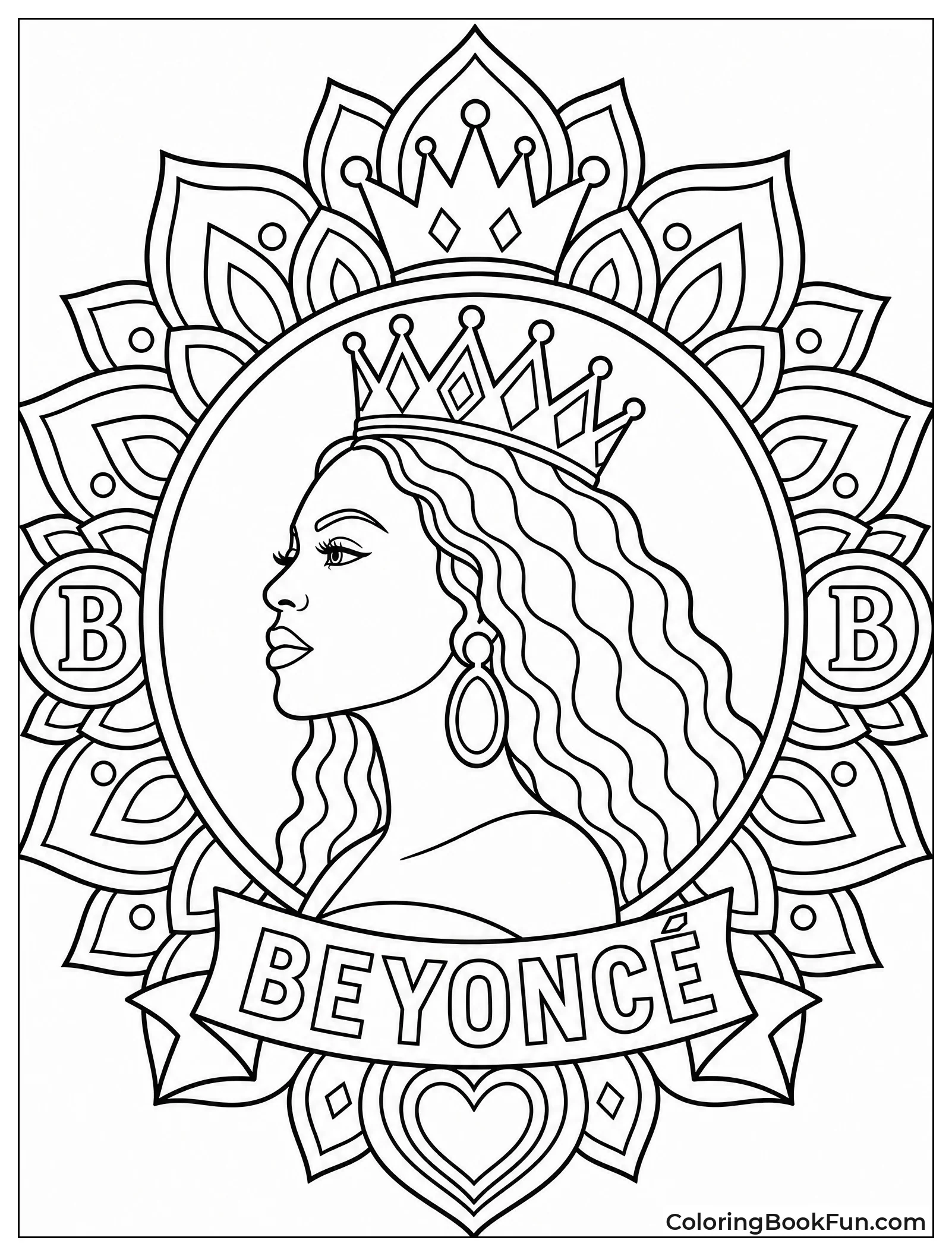 Intricate Mandala with Beyoncé Crown