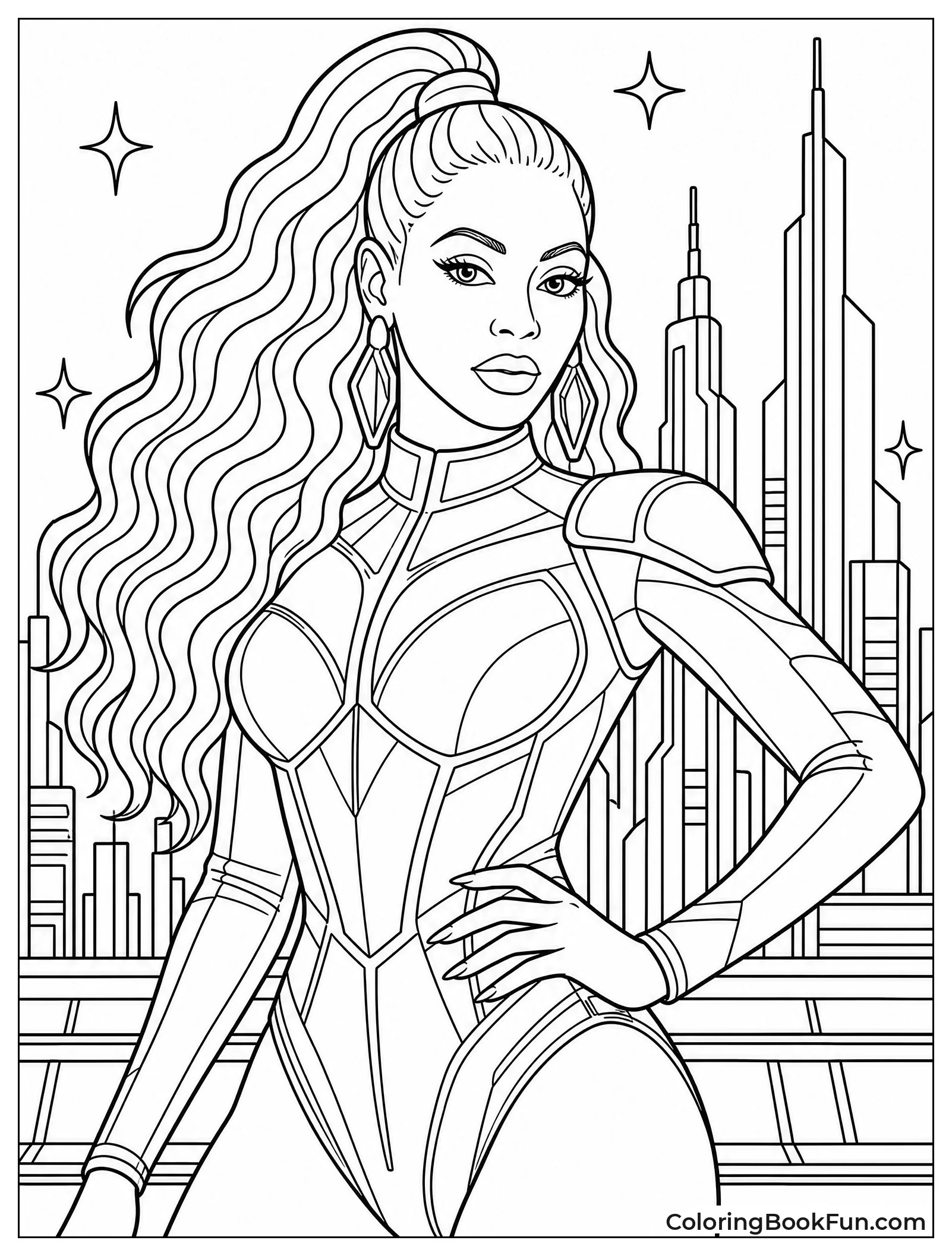 Beyoncé in a Metallic Bodysuit