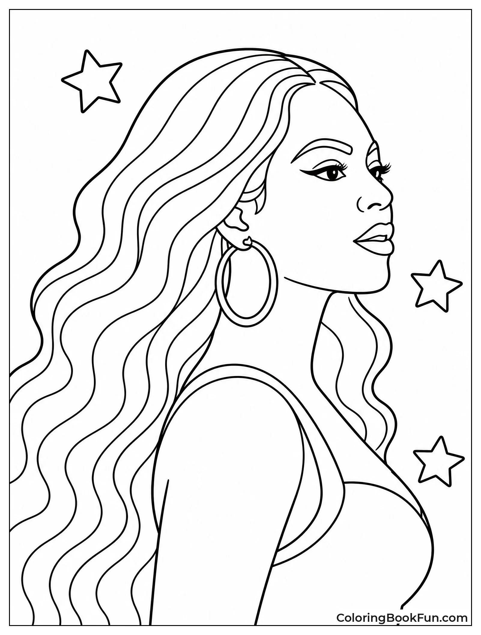 Elegant Side Profile of Beyoncé