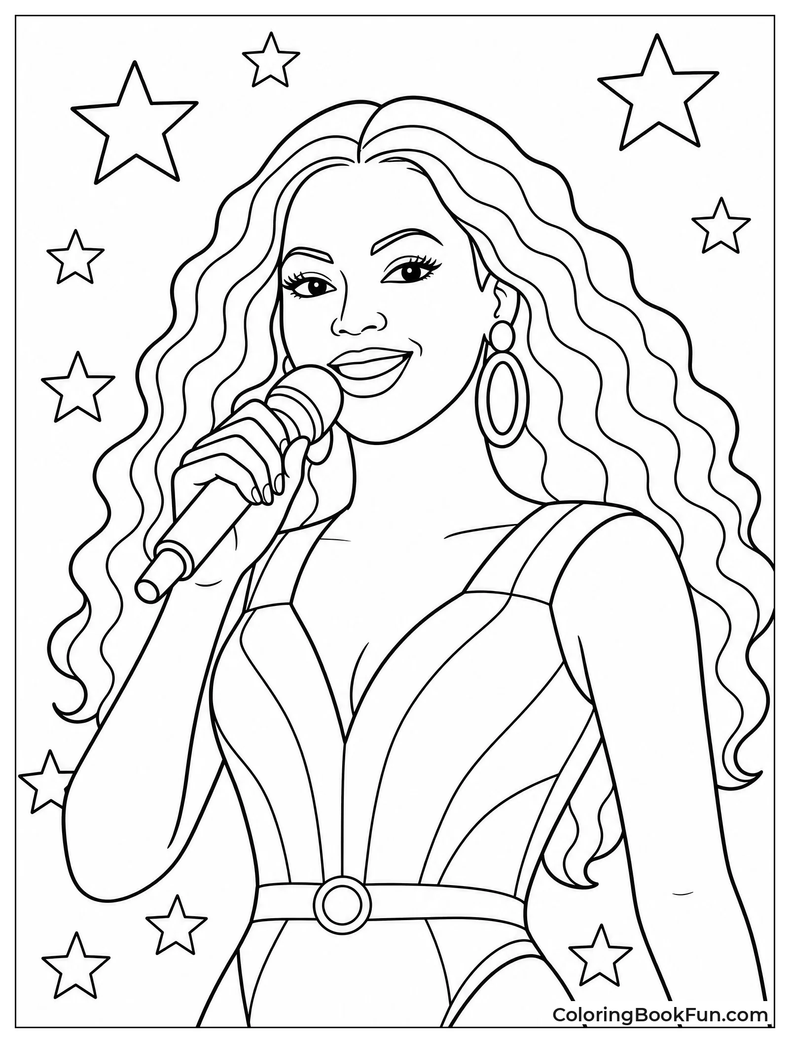 Beyoncé Singing with a Microphone