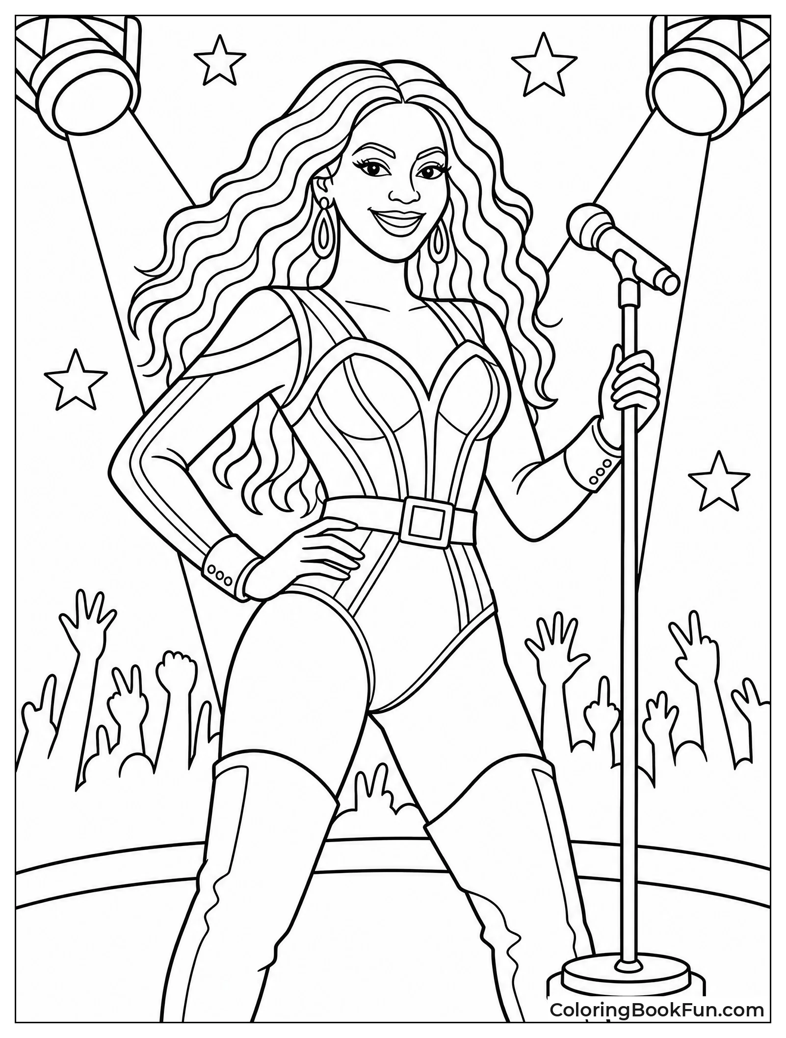 Beyoncé Performing Under Bright Lights
