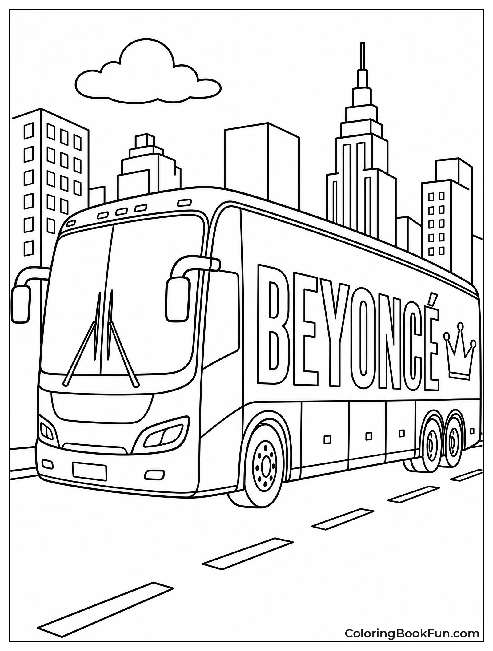Sleek Tour Bus with Beyoncé Name
