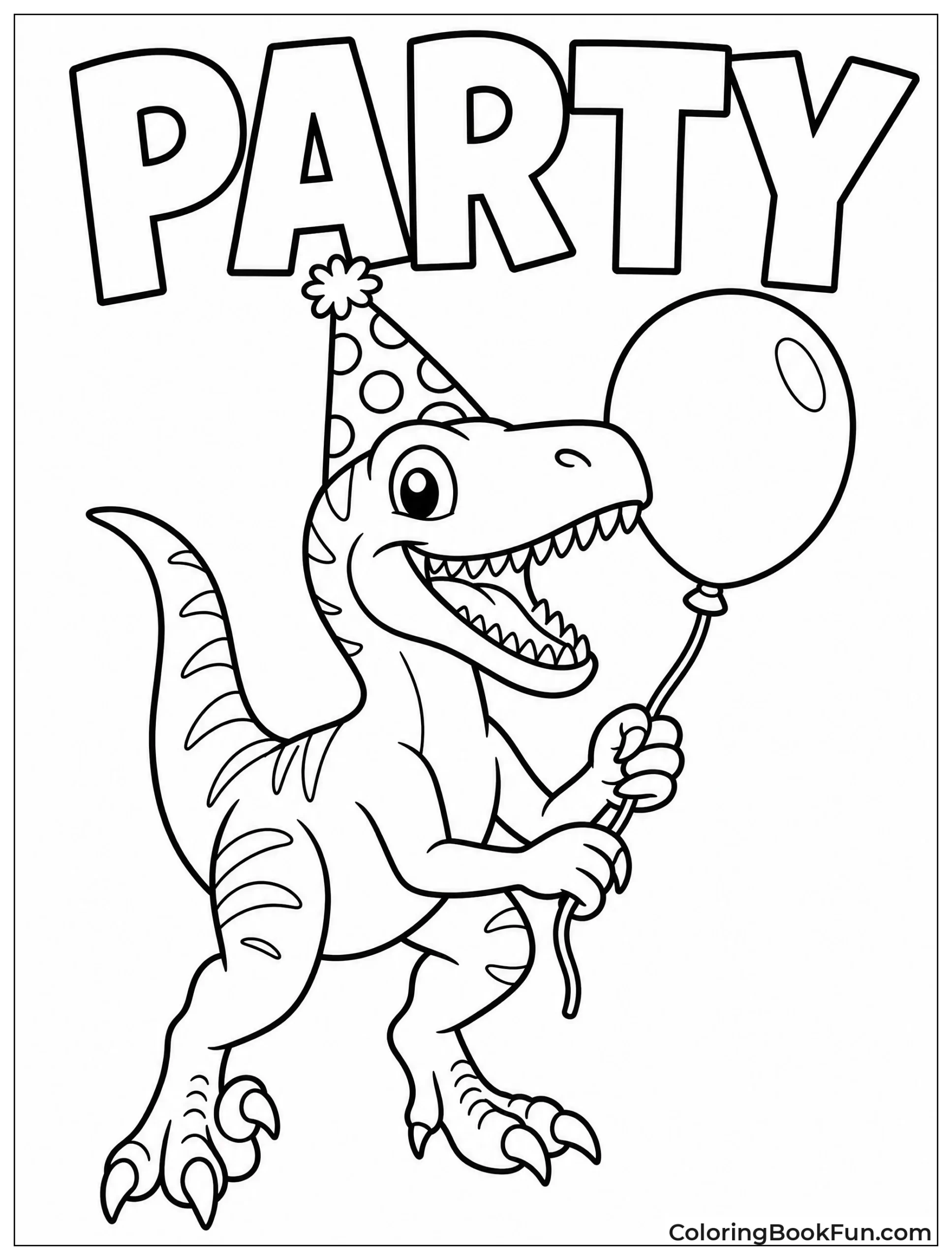 Birthday Raptor with Party Hat