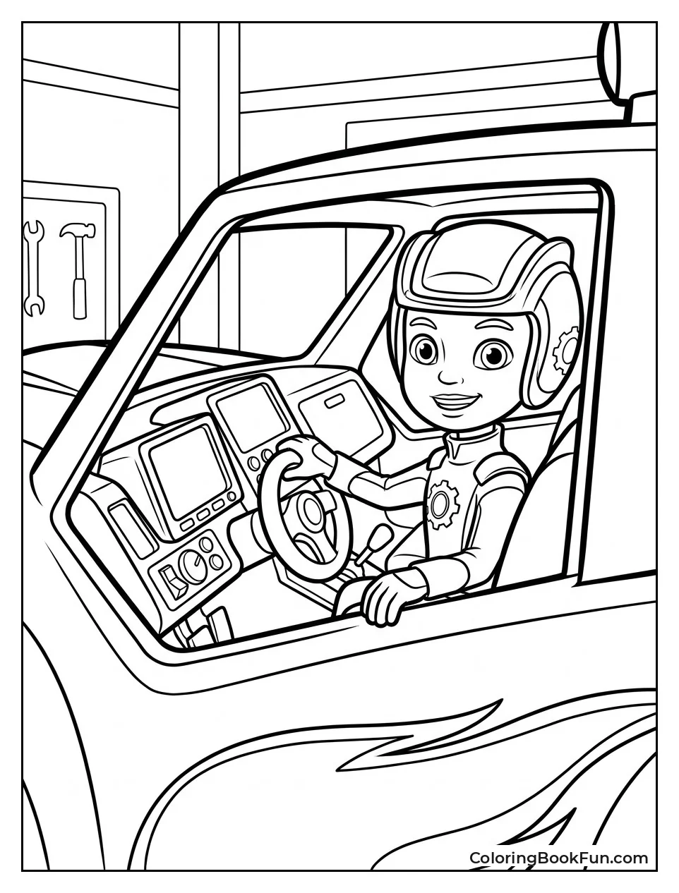 AJ Sits Proudly in Blaze Driver Seat