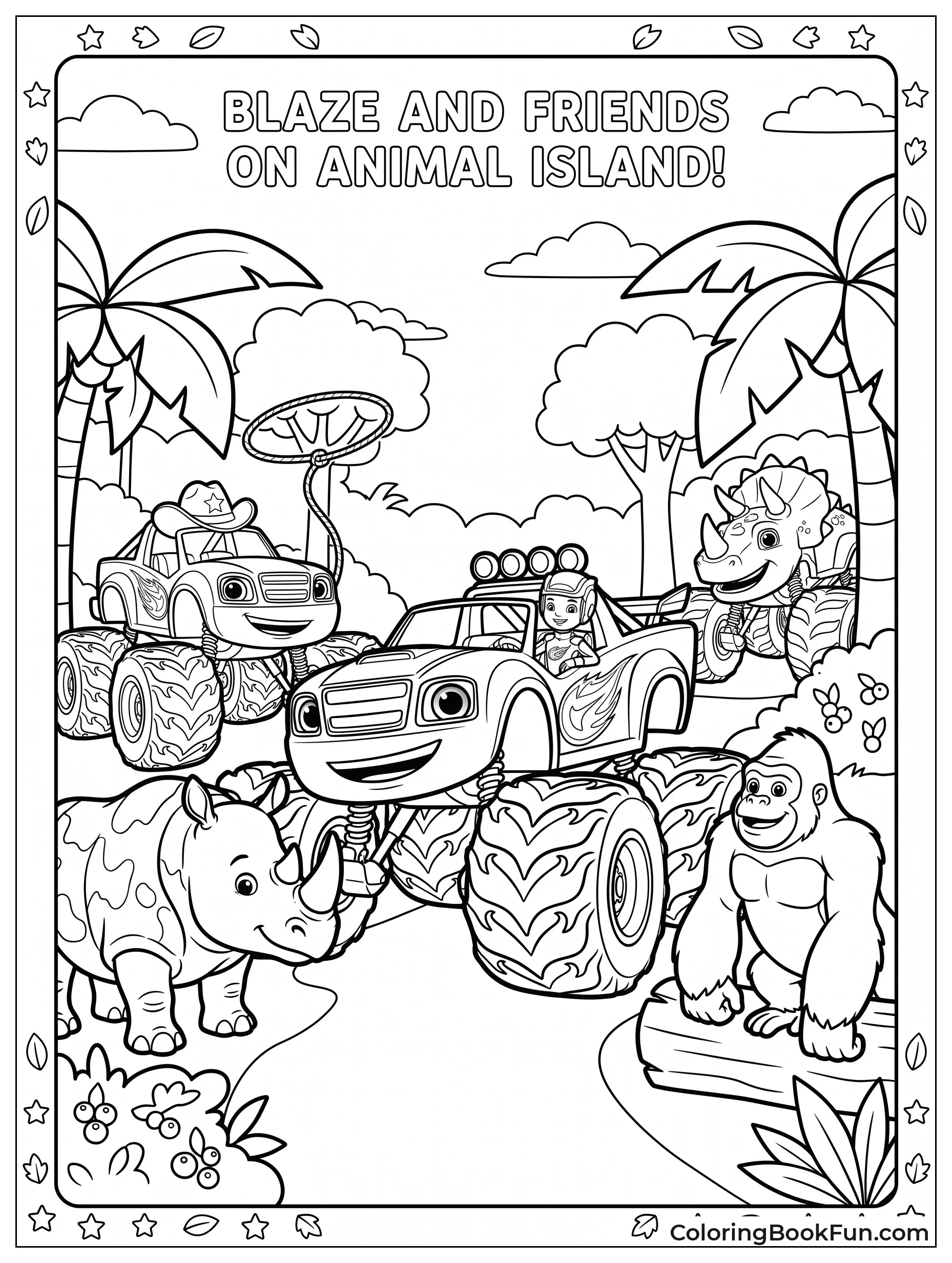 Blaze Meets Animals on Safari Island