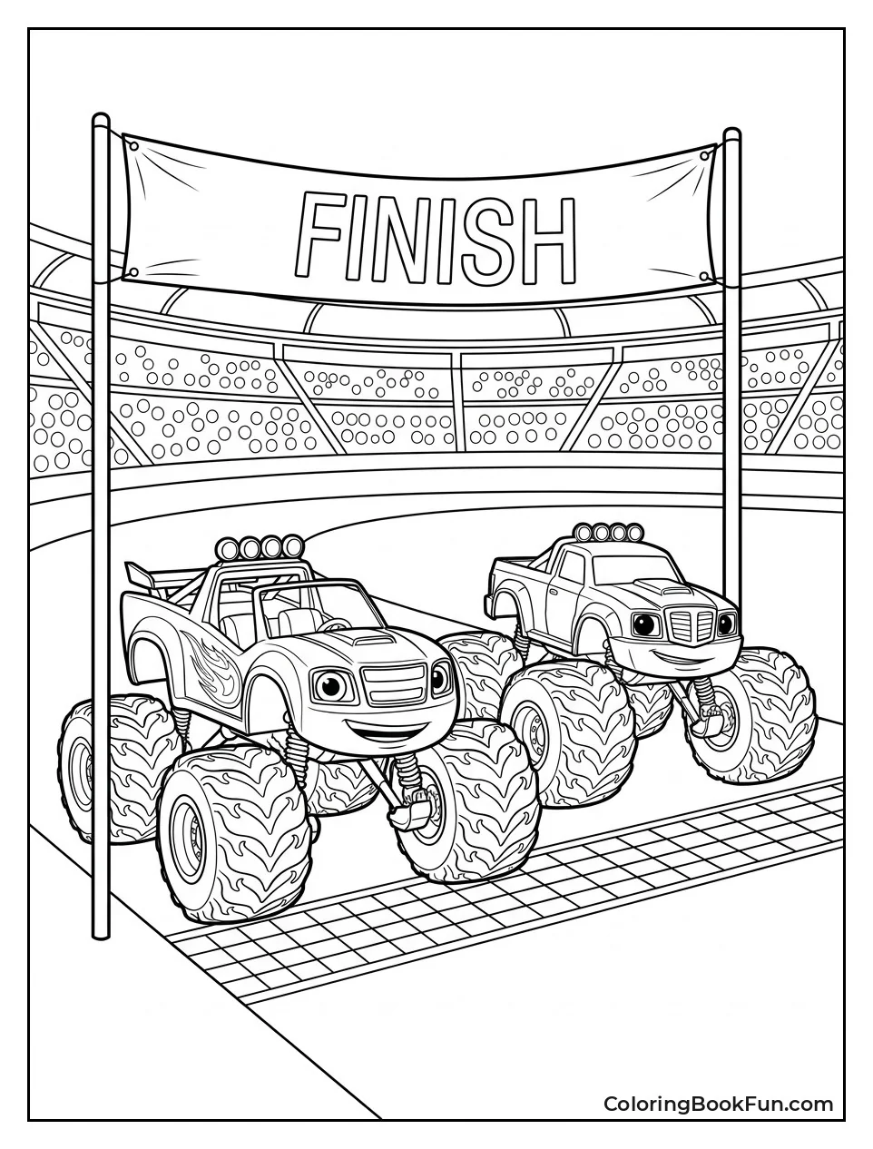 Blaze and Crusher Race to Finish