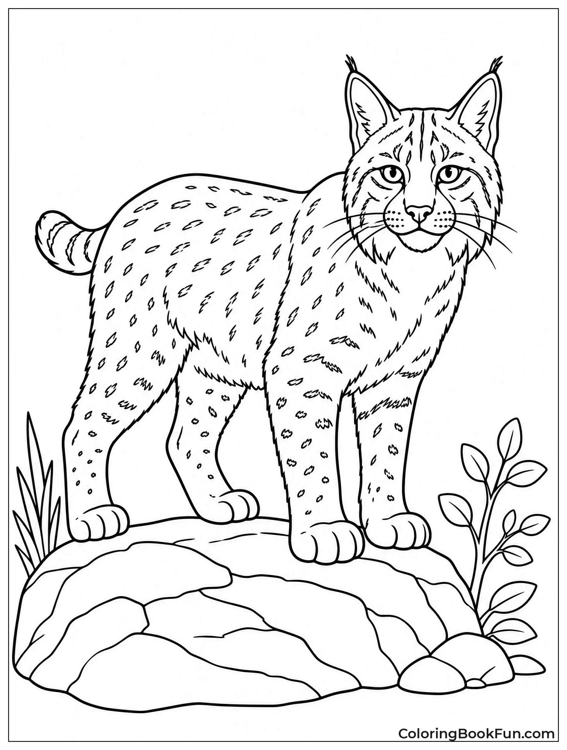 Vintage Bobcat Nature Sketch