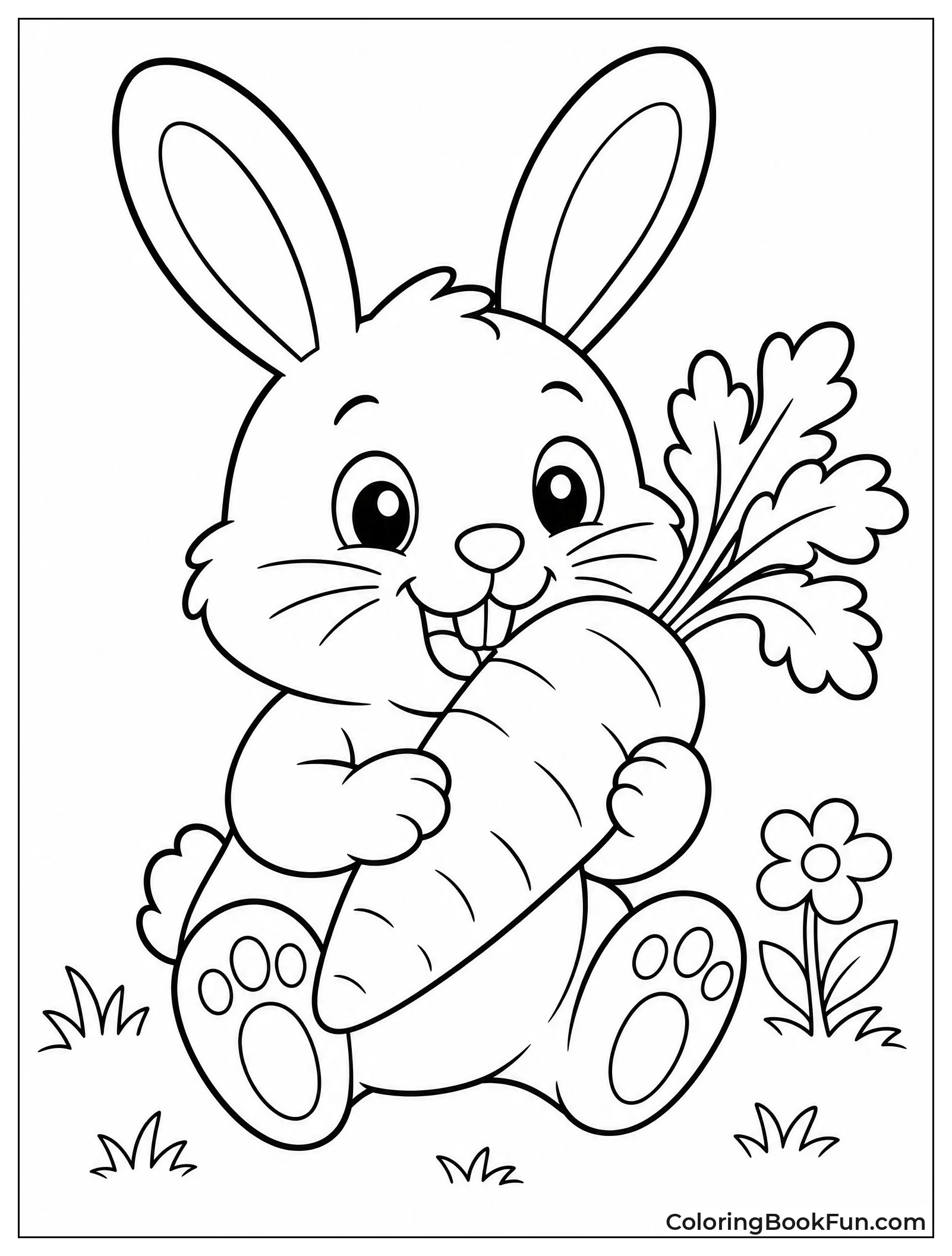 Bunny Munching on Big Carrot