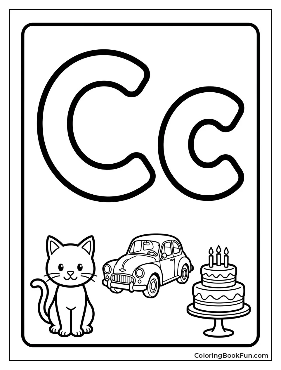 Flashcard Shows C with Pictures