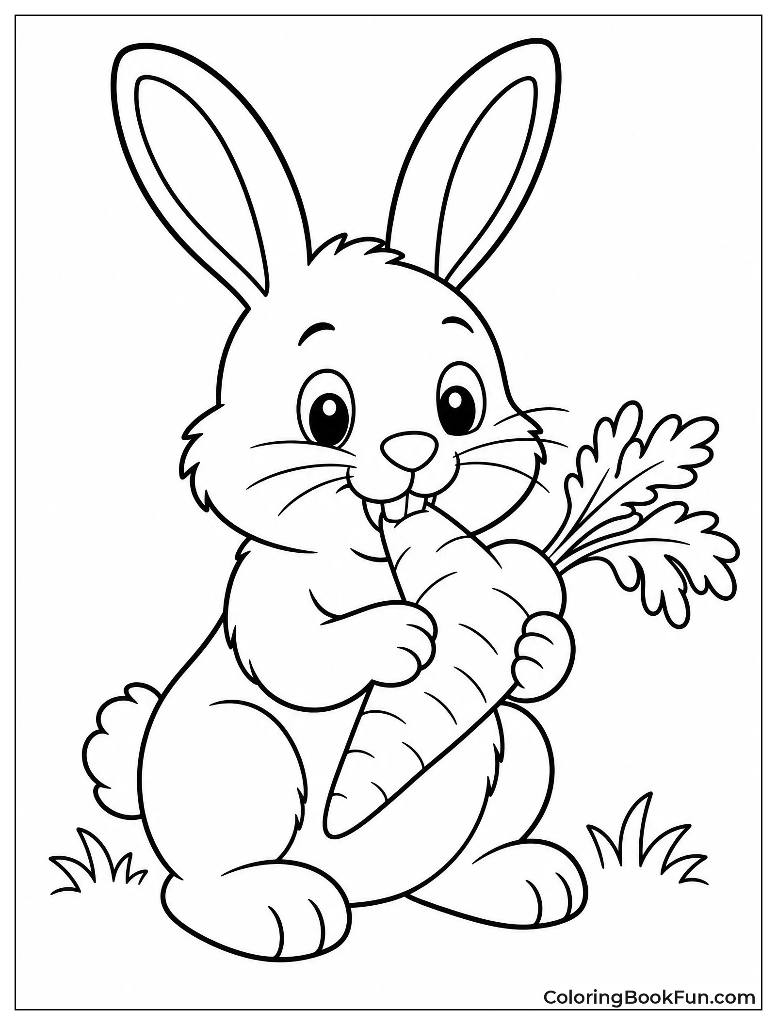 Bunny Nibbling Big Carrot Snack