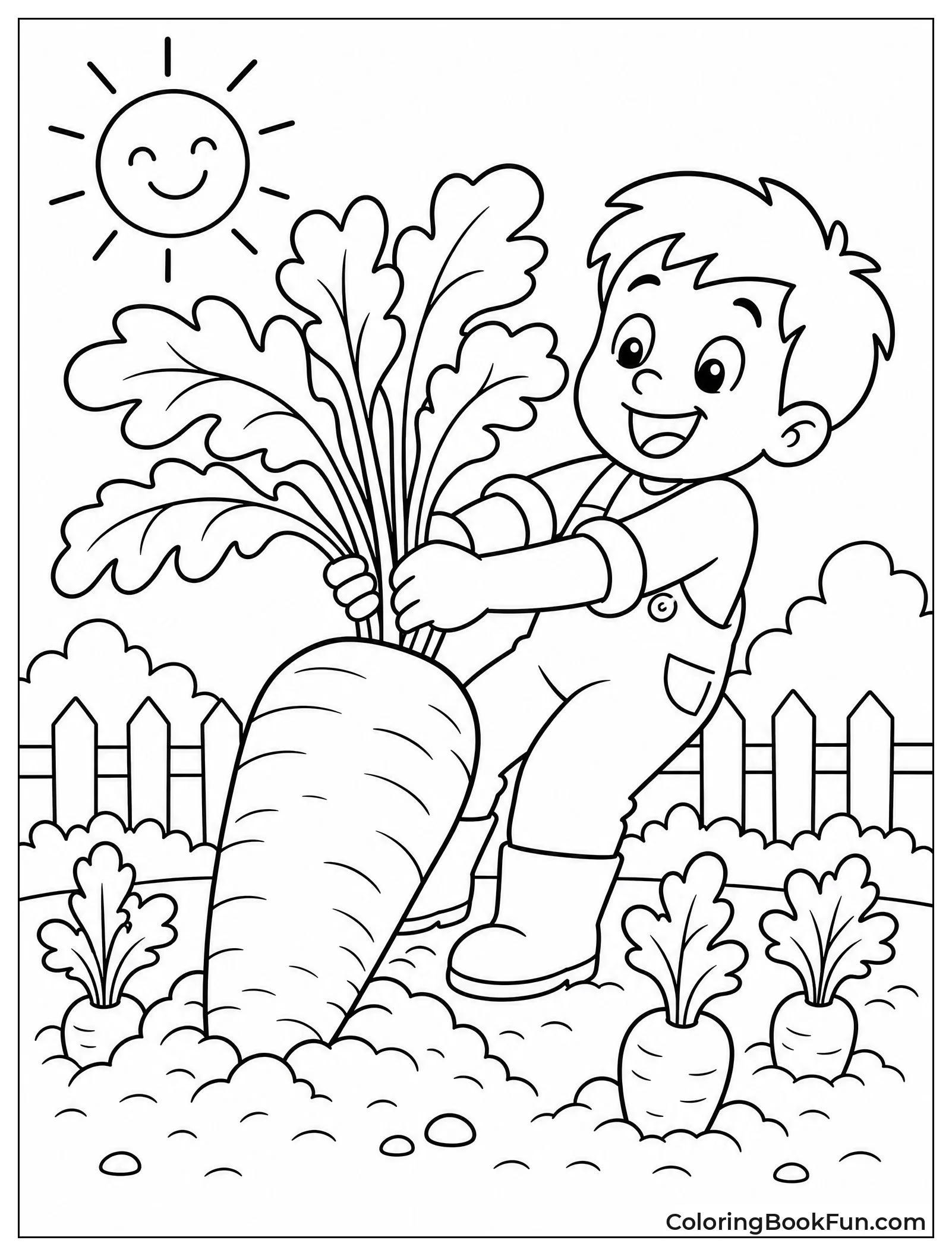 Child Pulling Giant Carrot