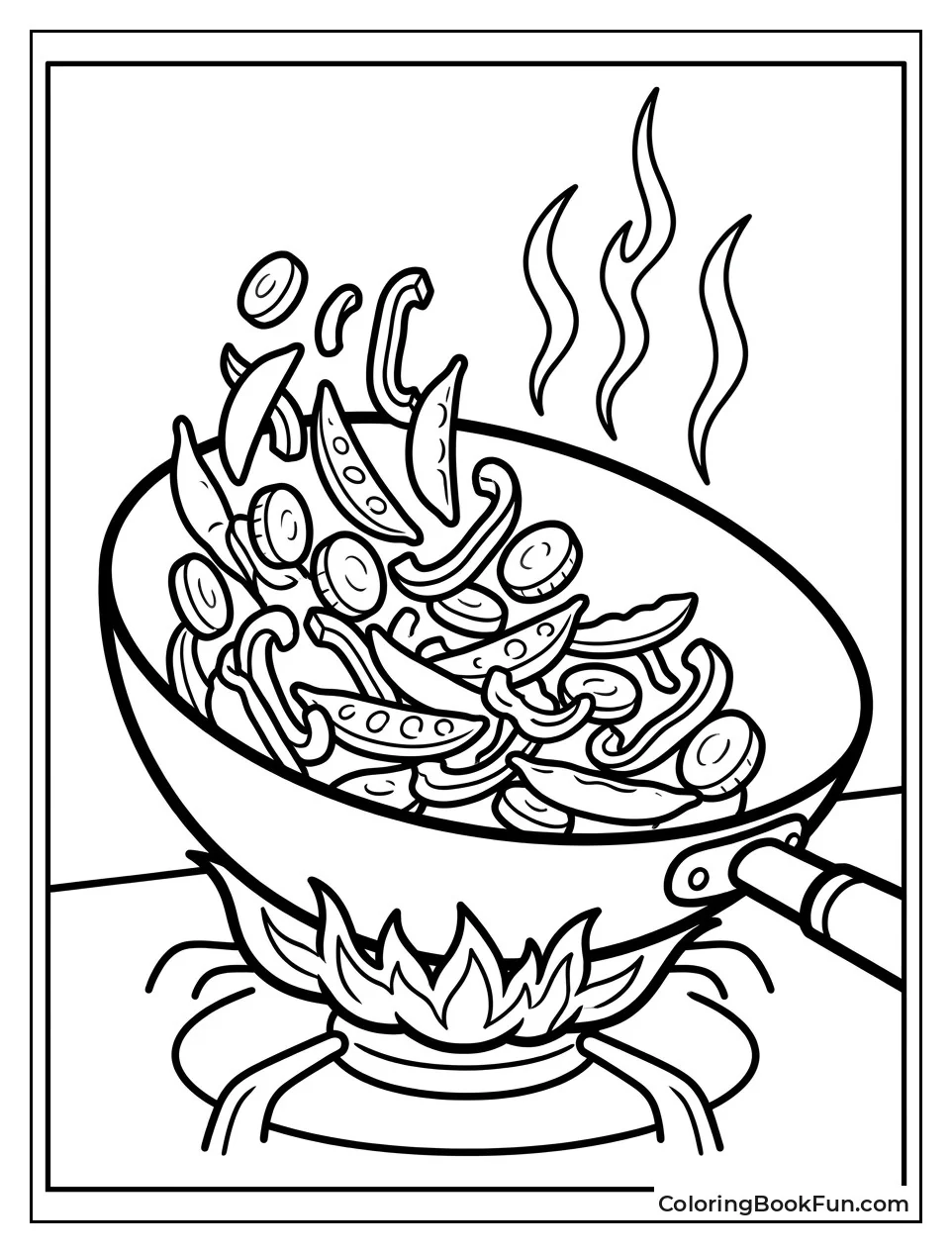 Stir Fry Veggies in Wok