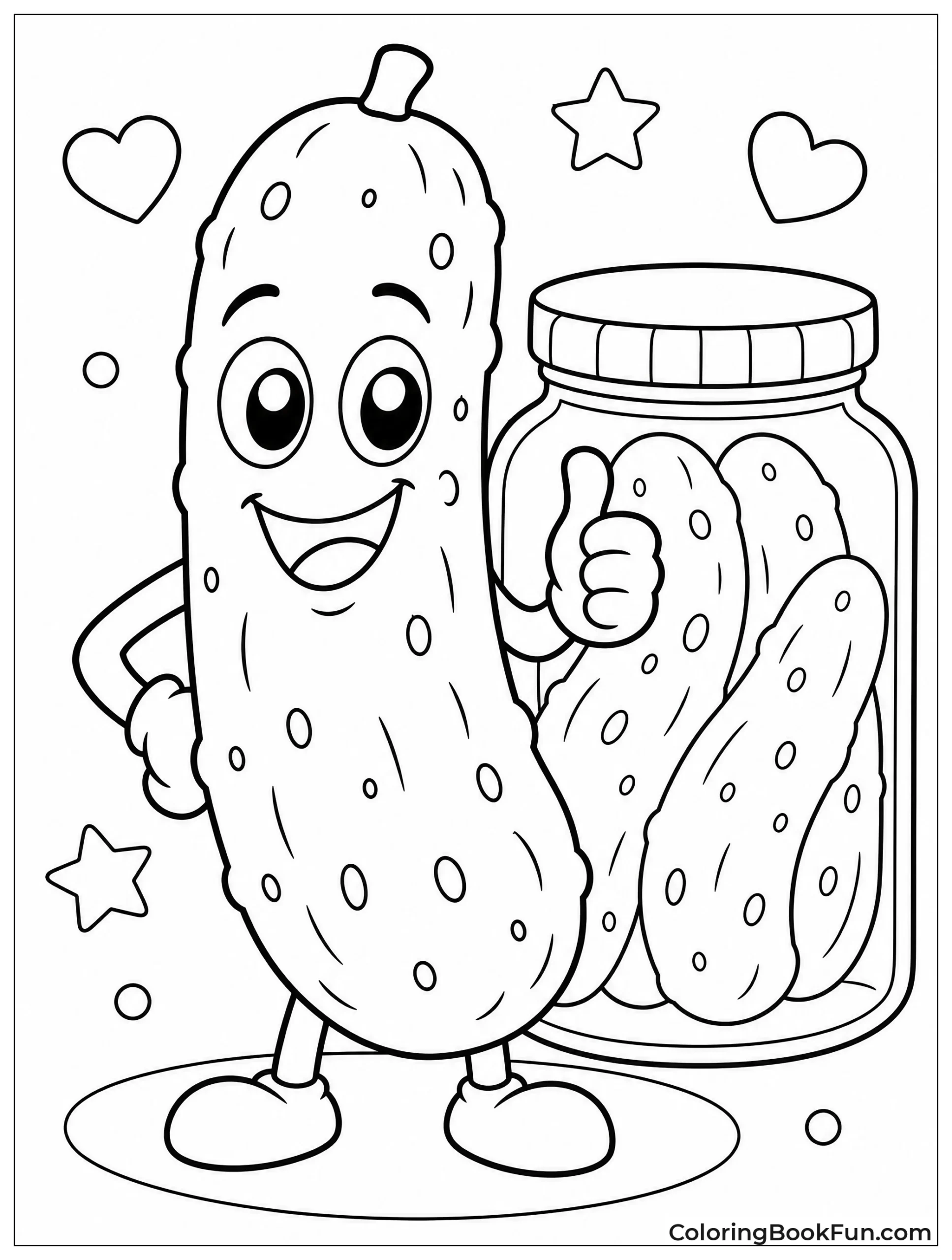 Cheerful Pickle with Big Eyes