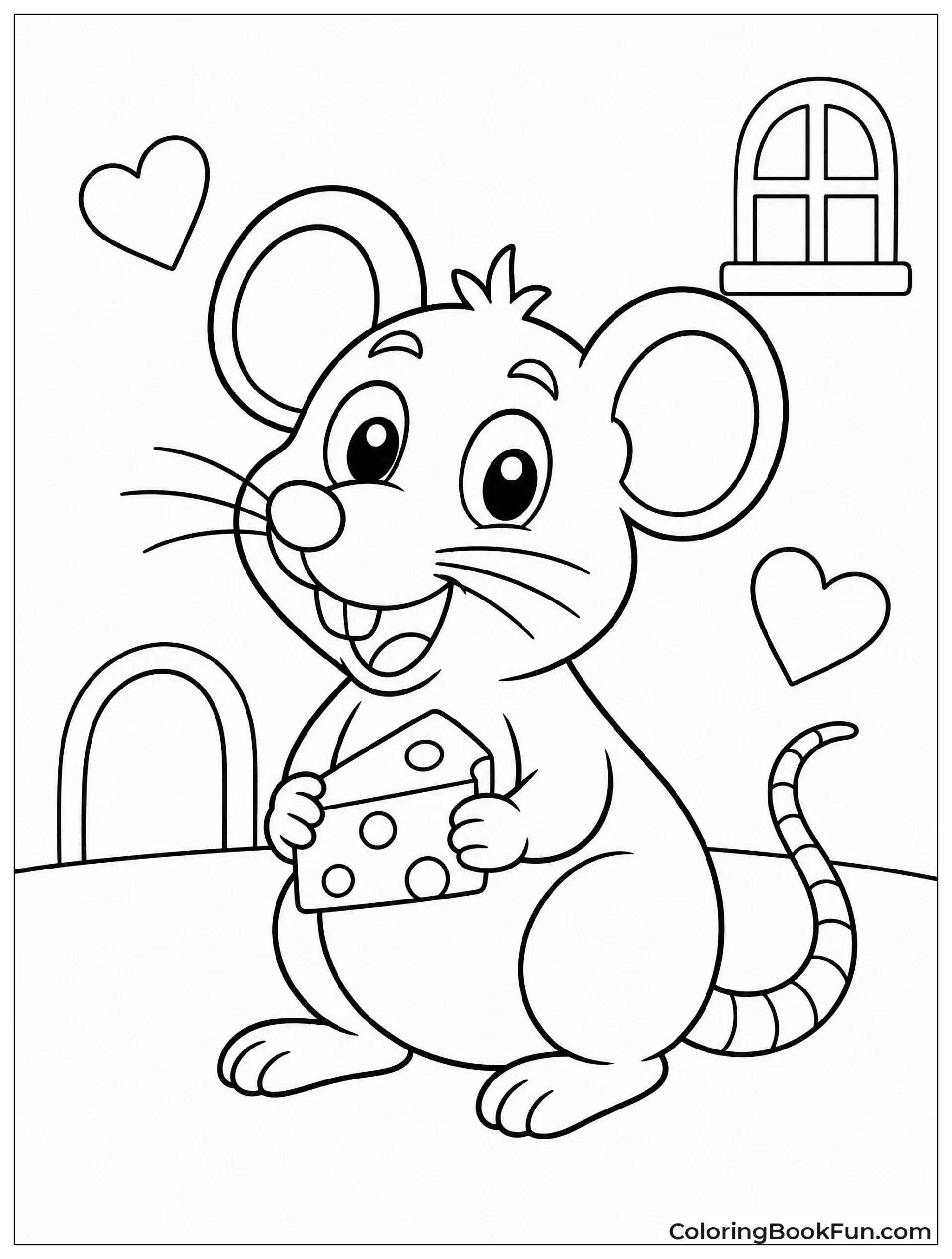 Cartoon Rat with Big Eyes