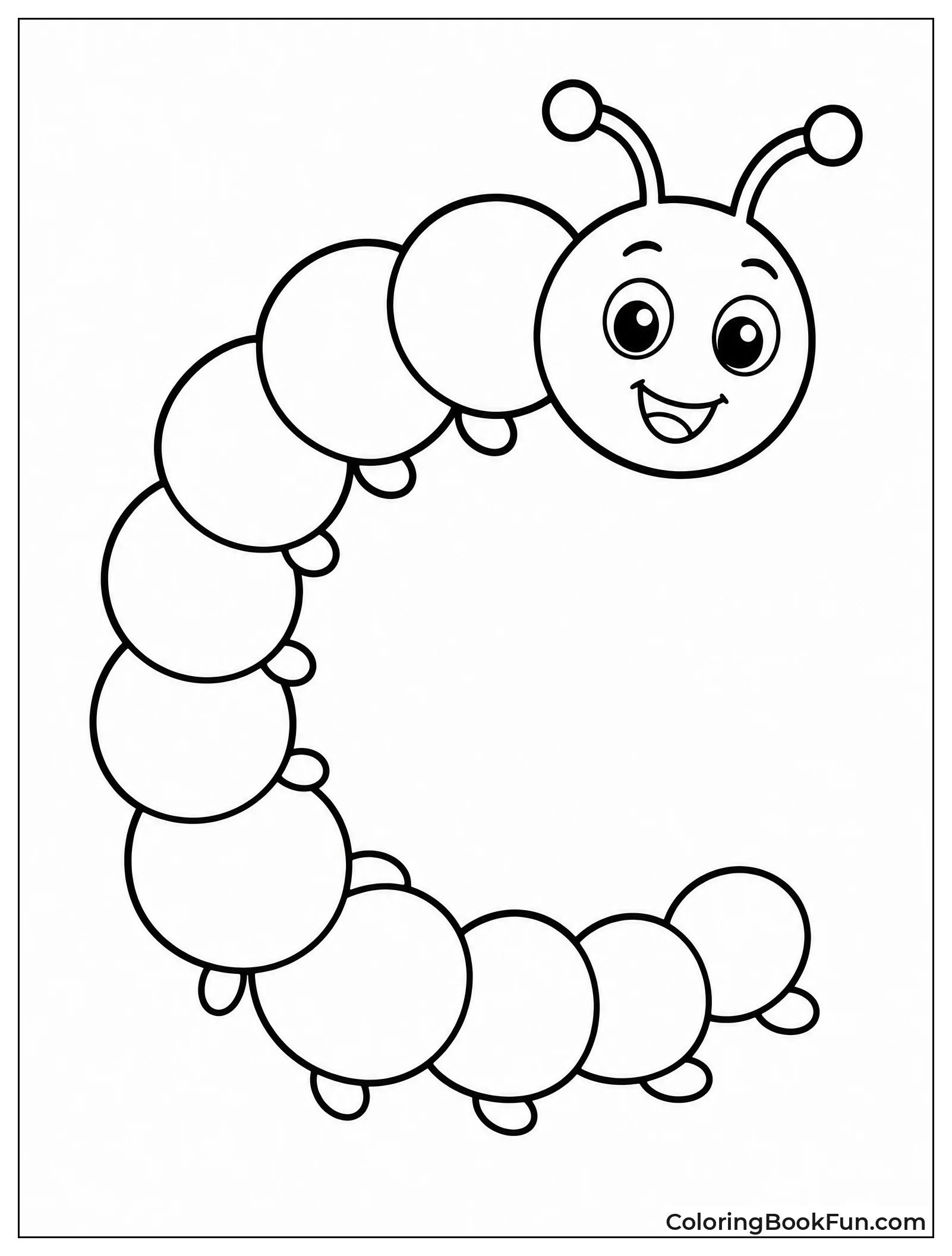 Caterpillar Curves into Letter C