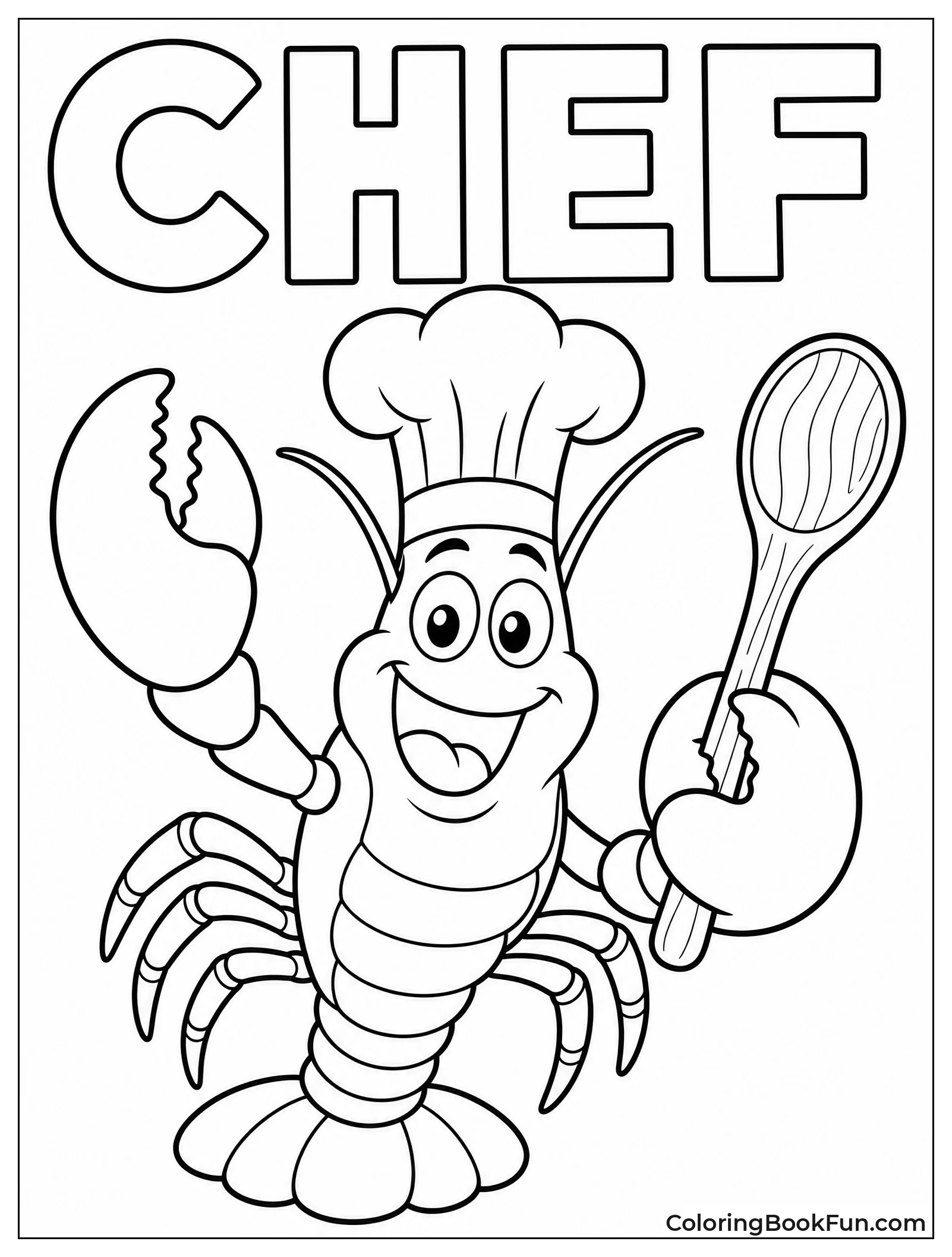 Lobster Wearing Tall Chef Hat