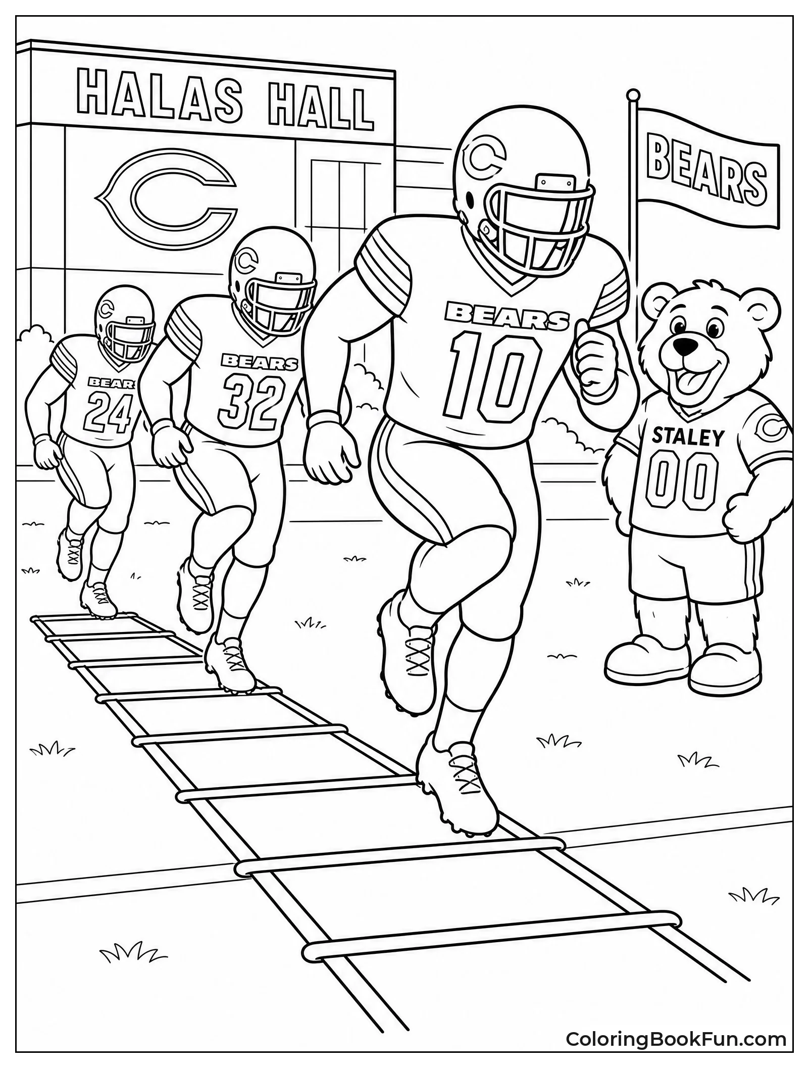 Players Run Agility Ladder Drills