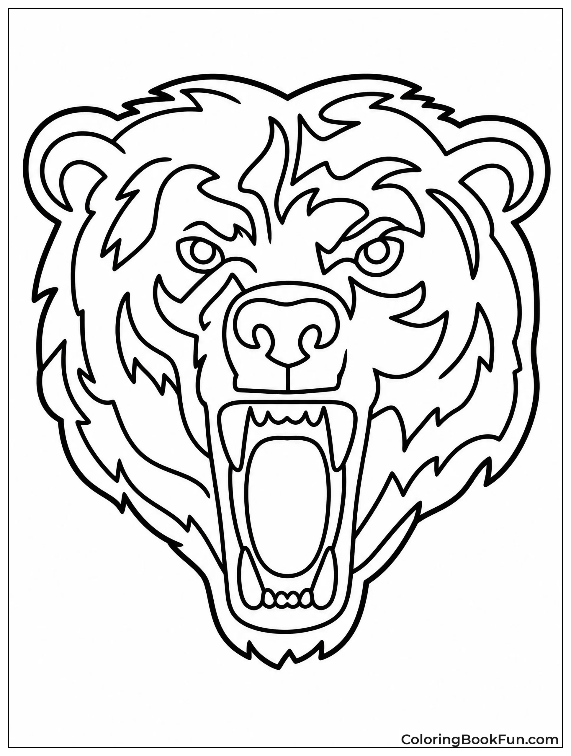 Roaring Bear Head Looks Fierce