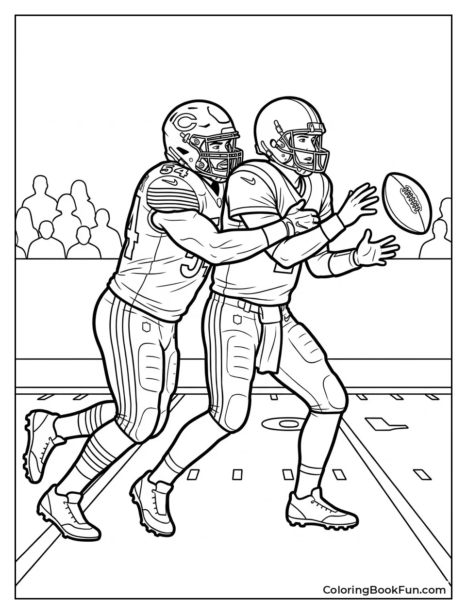 Linebacker Sacks Quarterback Mid Throw