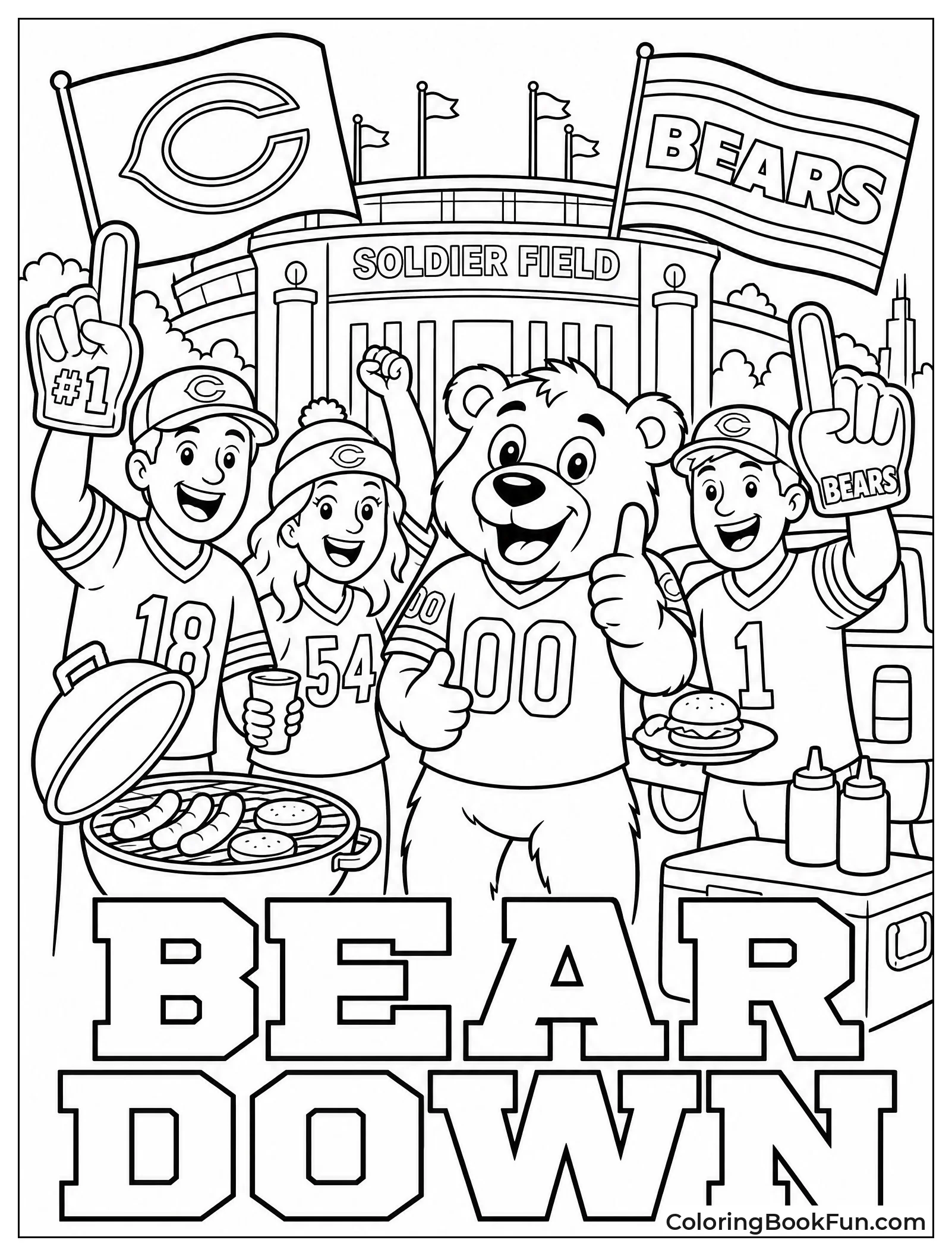 Fans Grill at Tailgate Party