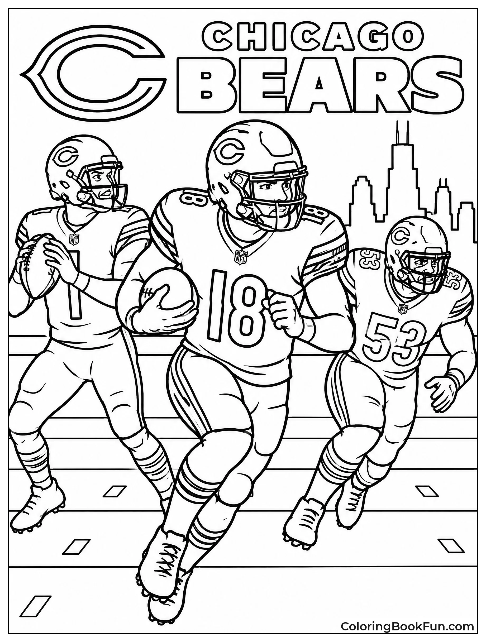 Bears Players Catch the Football