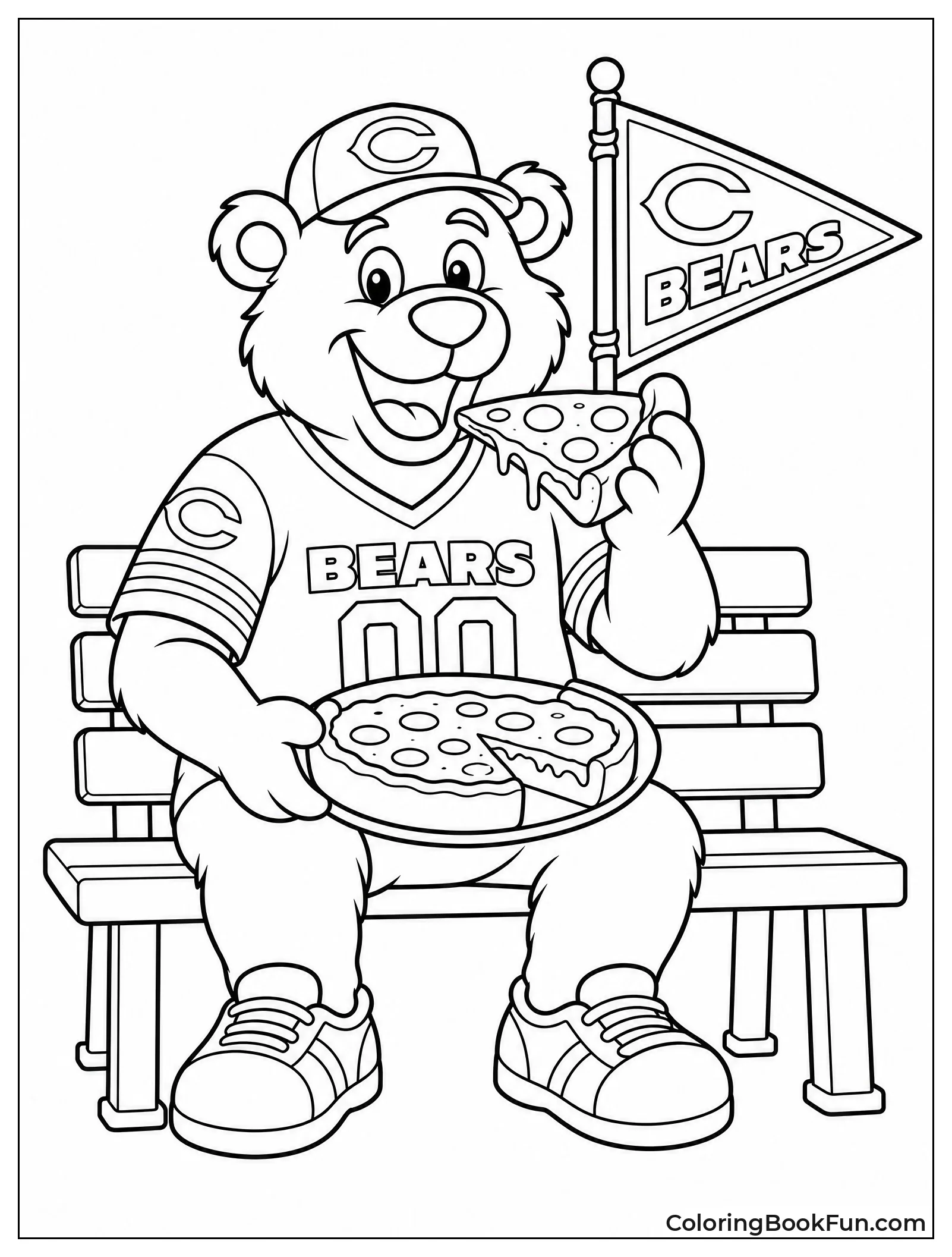 Mascot Eats Deep Dish Pizza