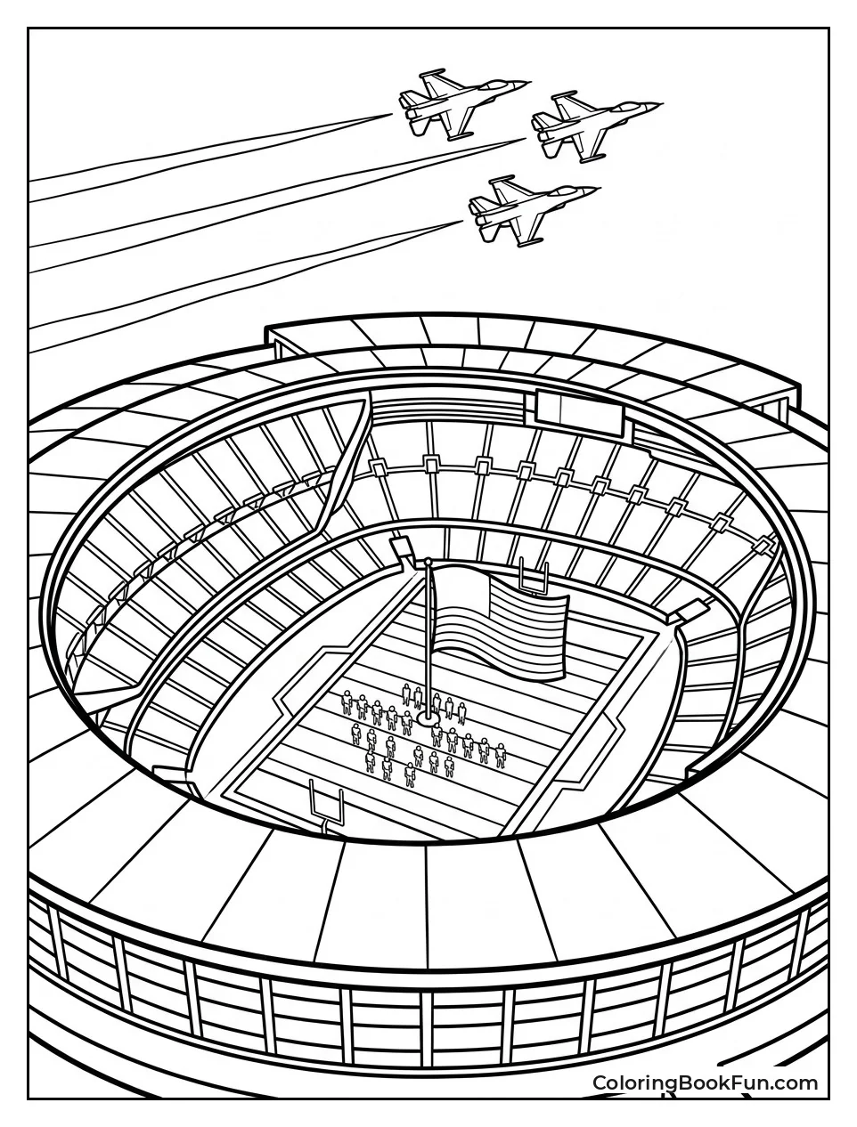 Jets Fly over Stadium