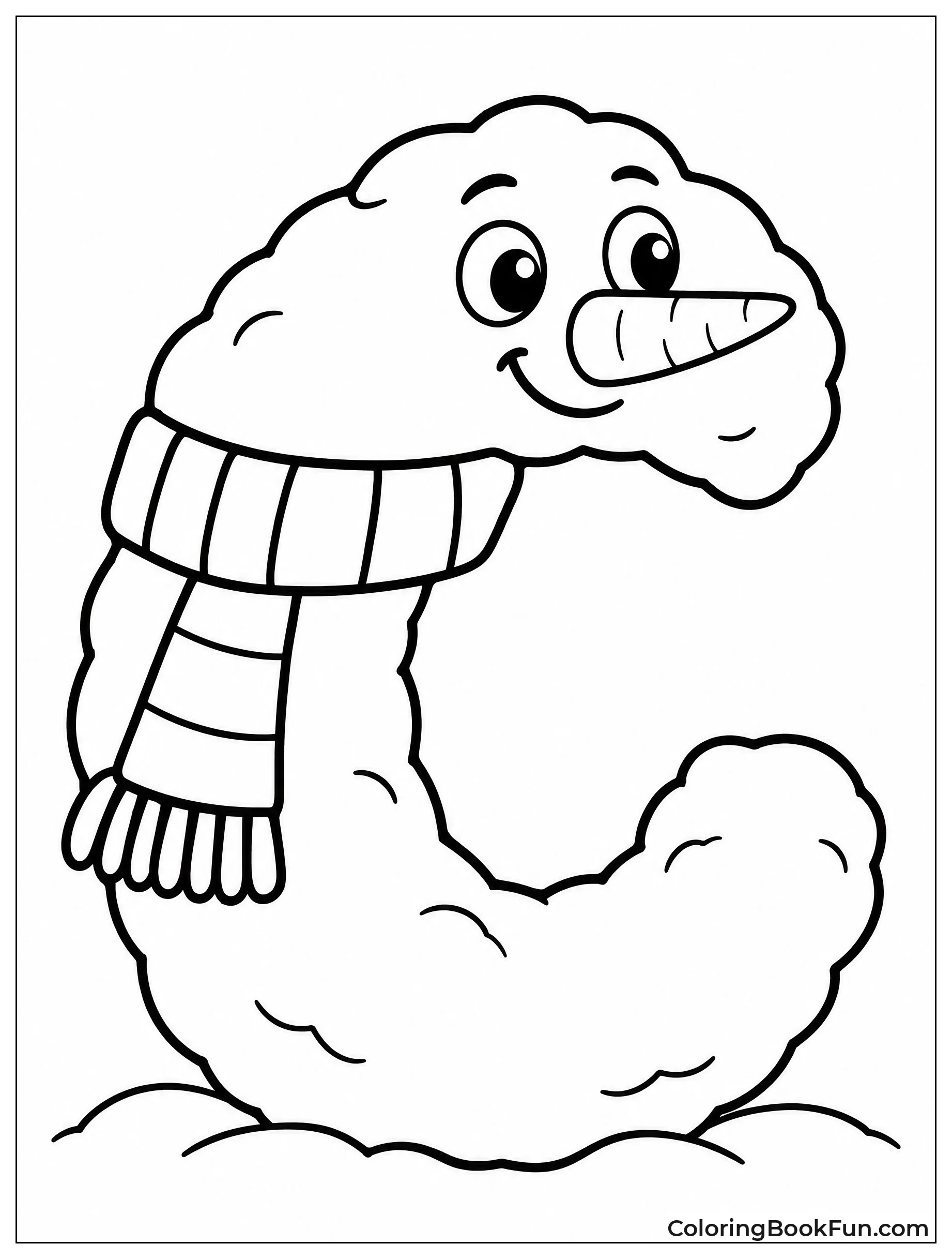 Snow C Wears Scarf and Nose