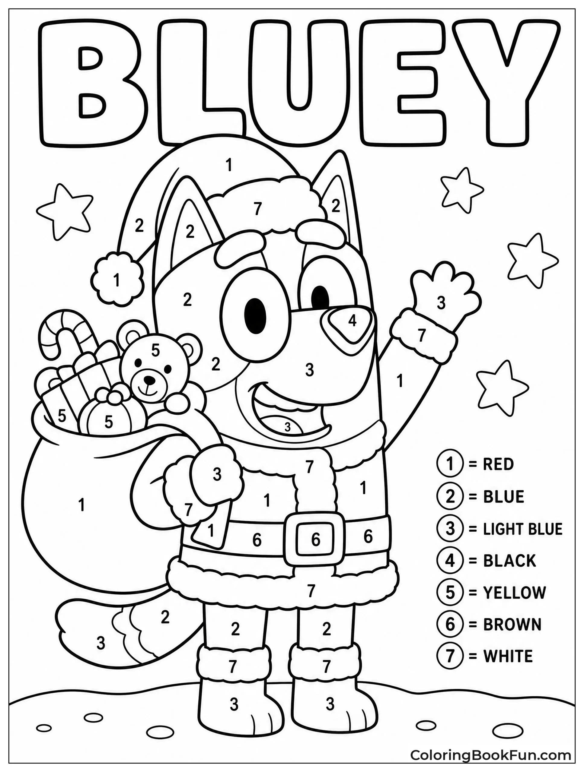 Bluey Dressed as Santa Claus