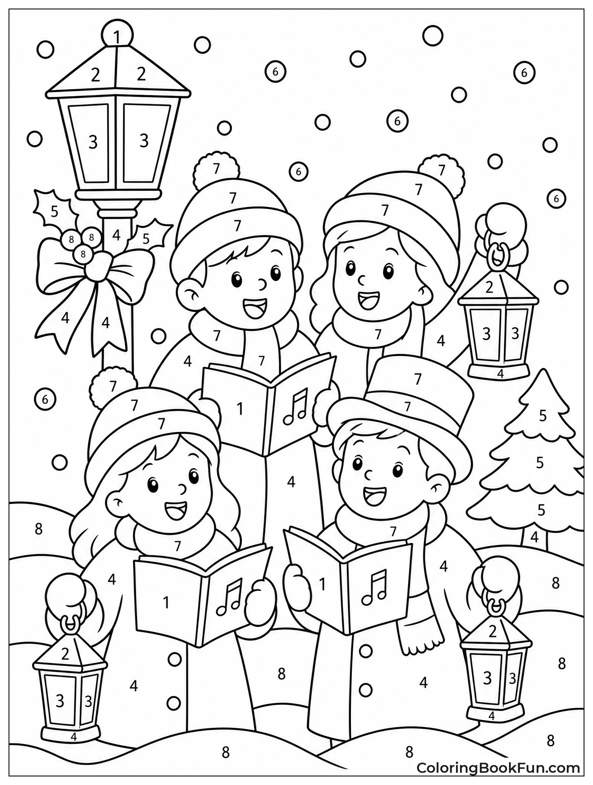 Carolers Singing in the Snow