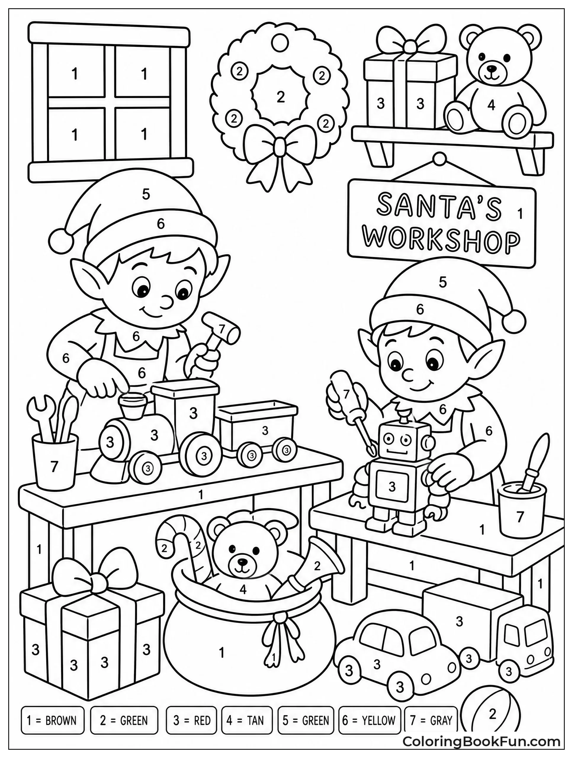 Elves Making Toys in Workshop