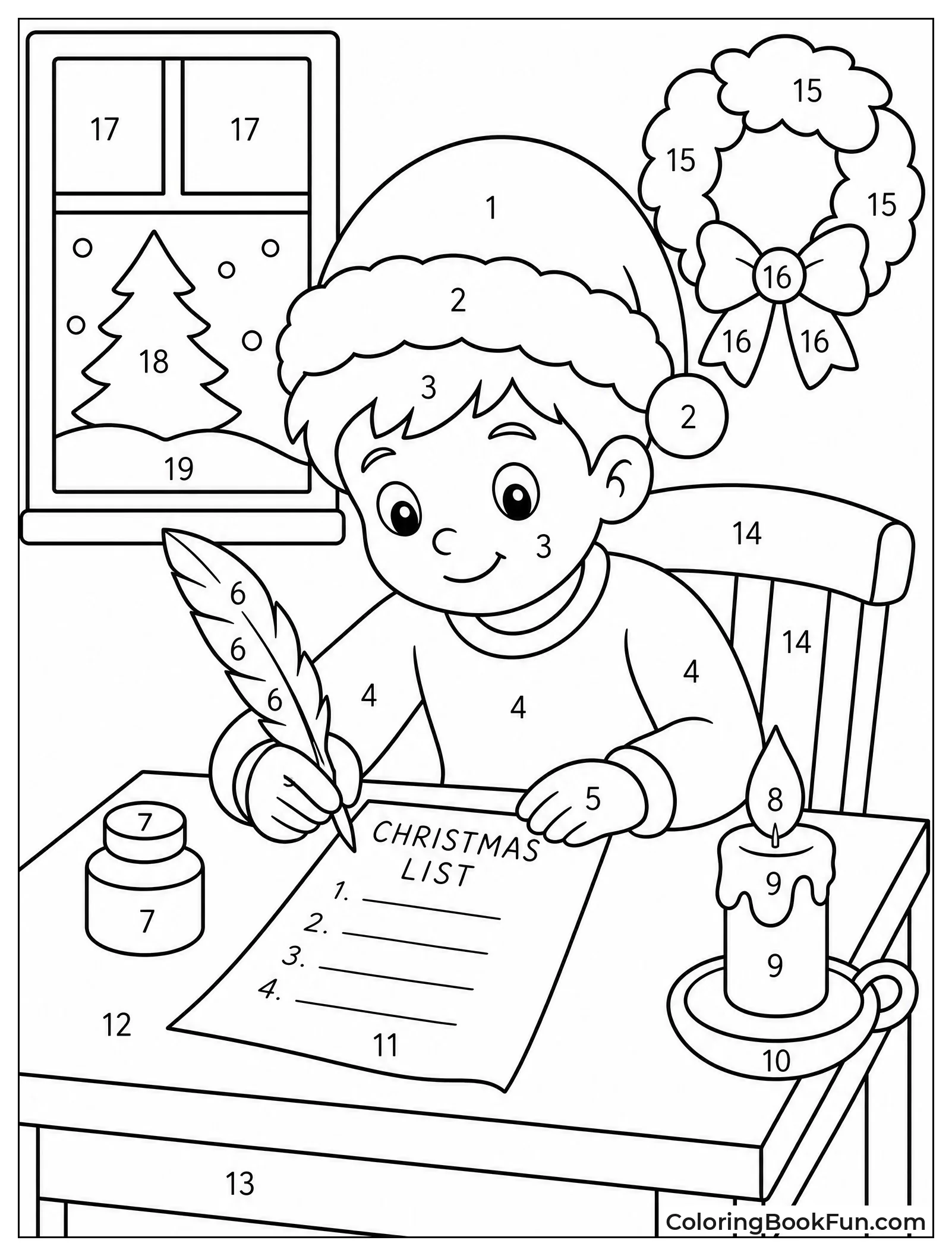Child Writing Letter to Santa