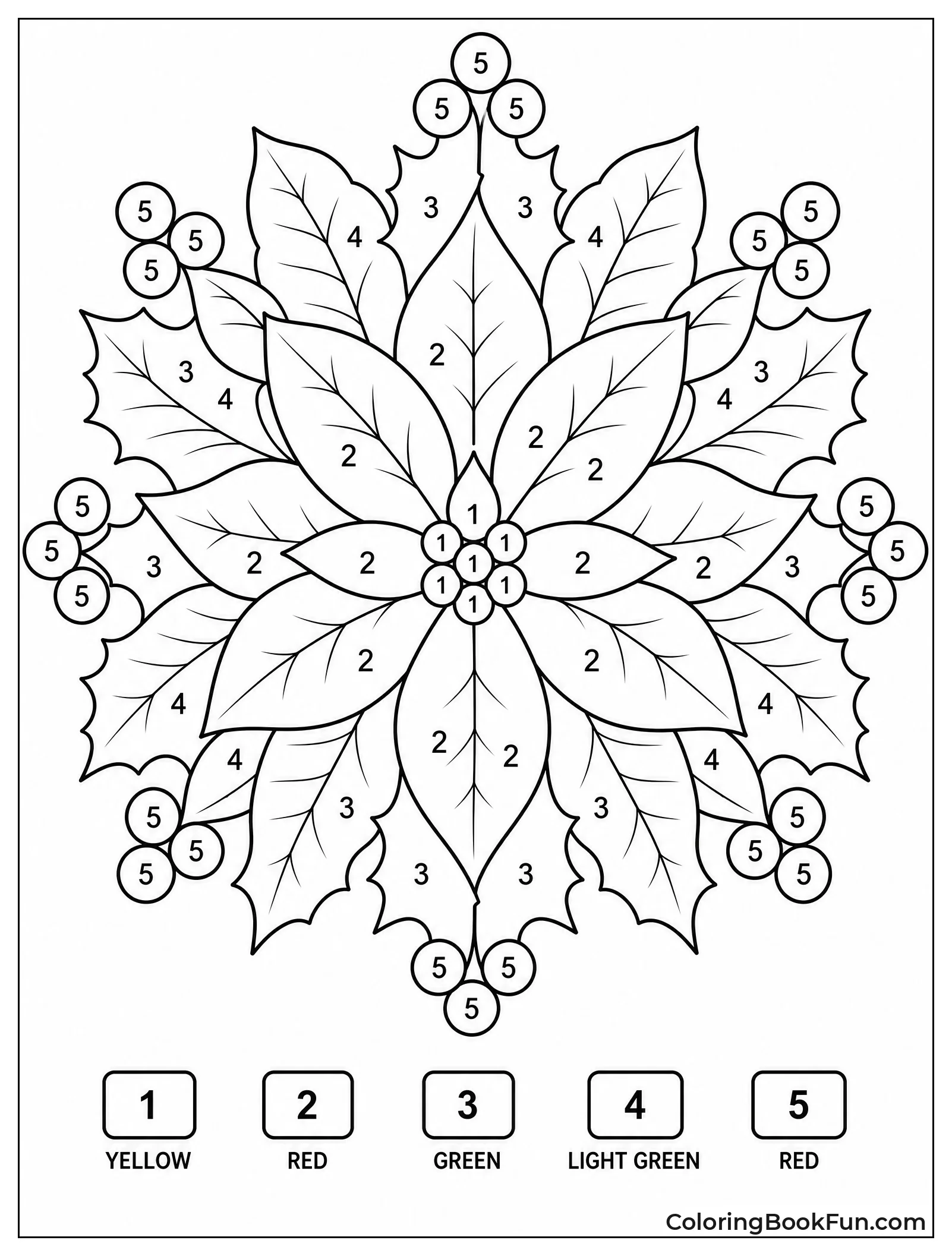 Poinsettia Flowers in Mandala Pattern