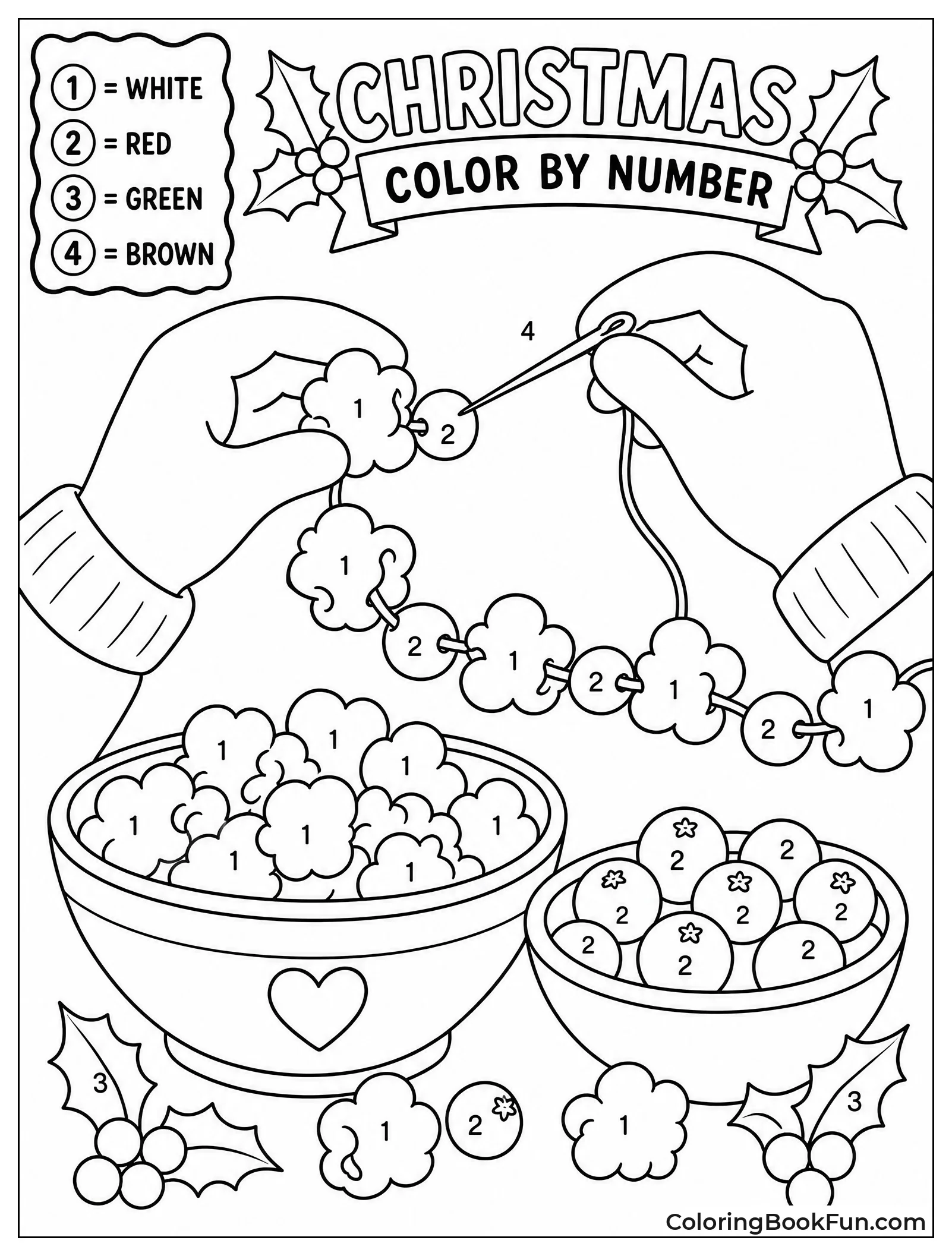 Hands Making Popcorn Garland