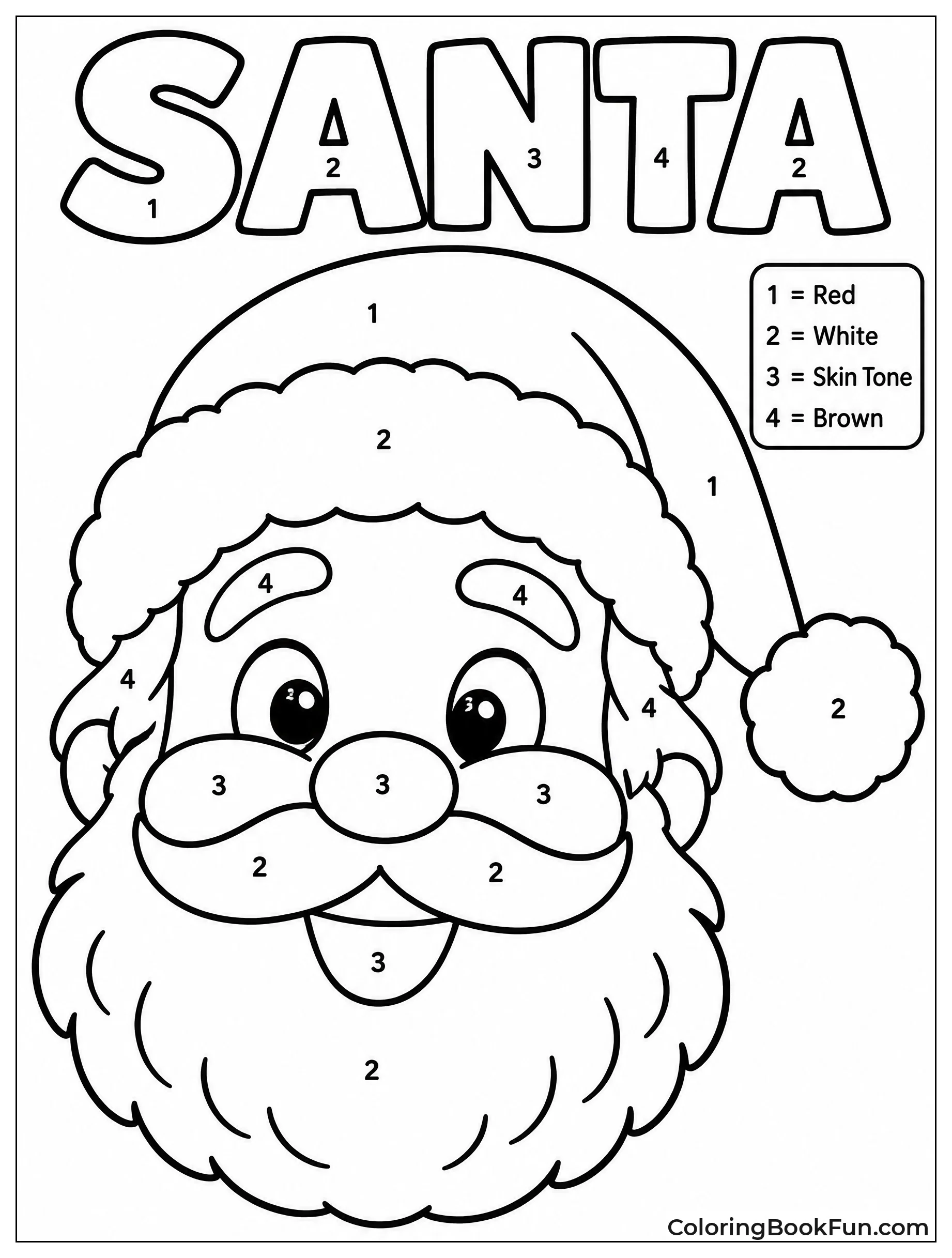 Santa Smiling with Big White Beard