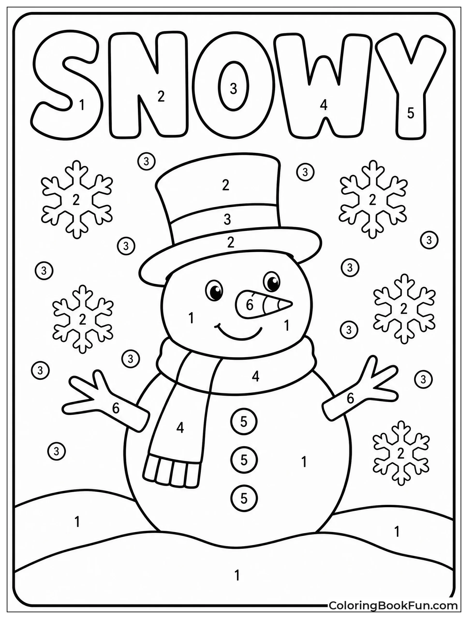 Snowman Standing in Falling Snow