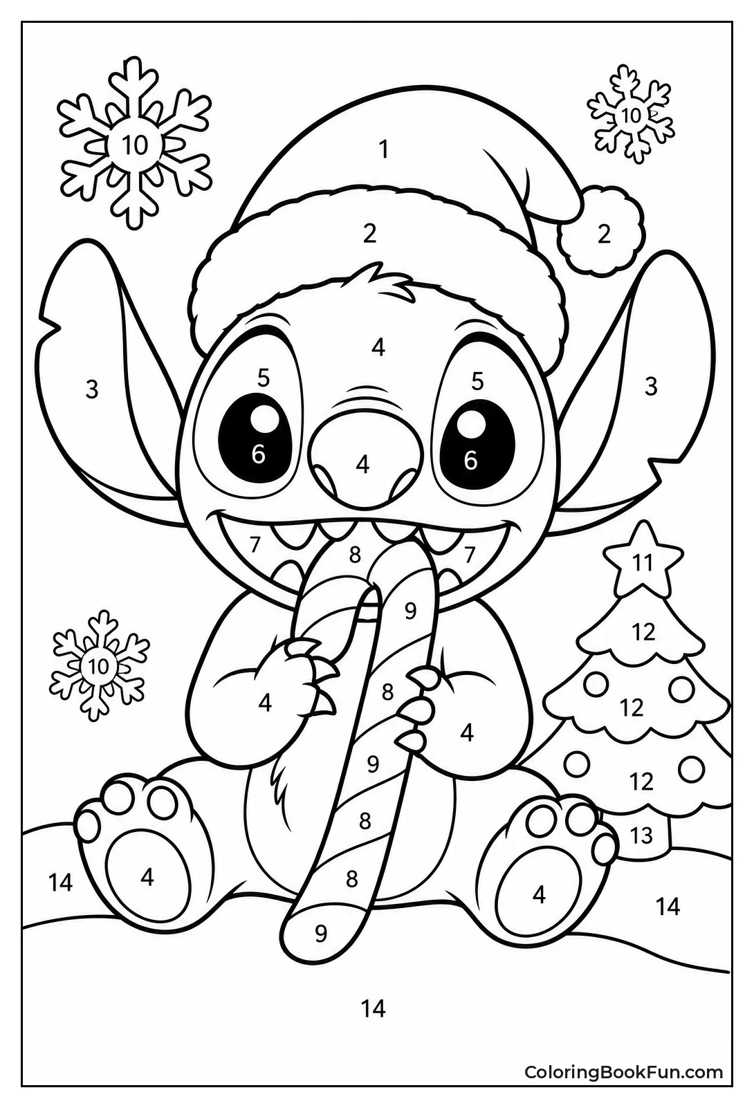 Stitch Chewing on Giant Candy Cane