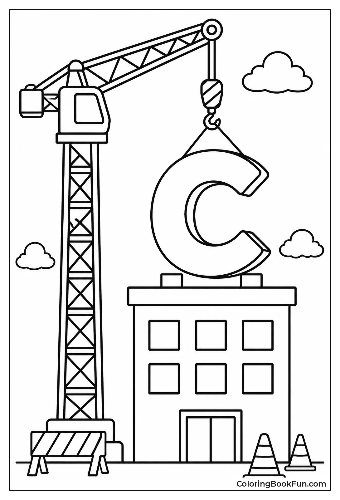 Crane Lifts Big C at Site