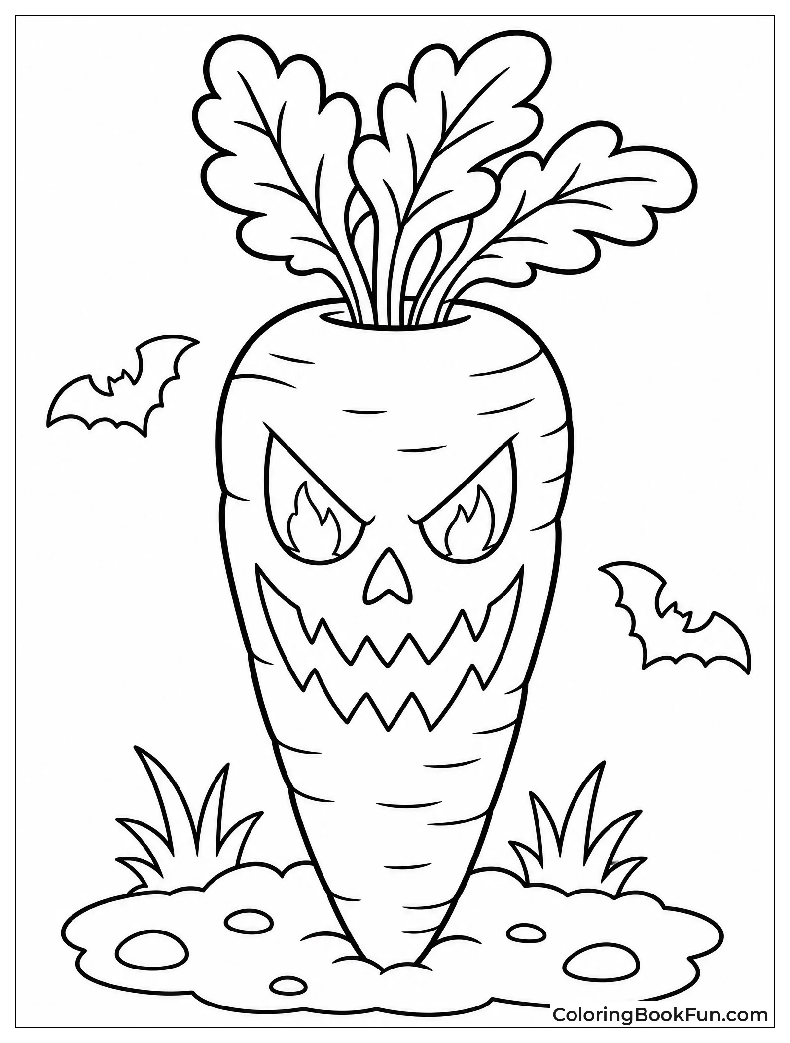 Spooky Carrot with Glowing Eyes