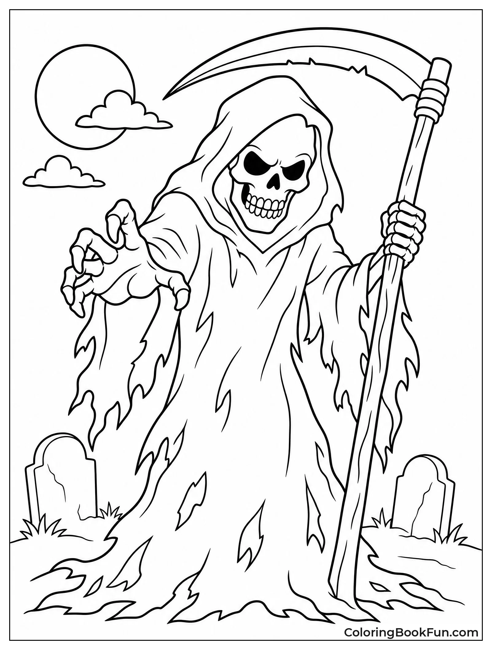 Creepy Reaper with Ripped Cloak