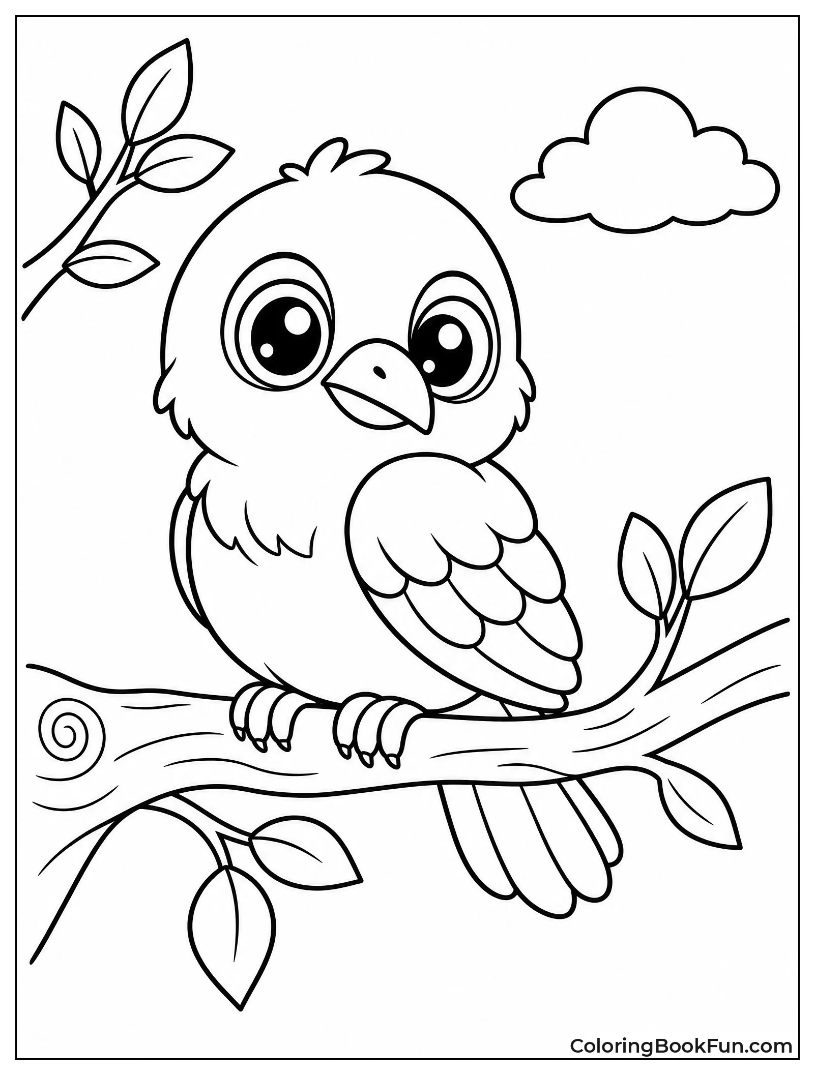 Cute Chibi Raven with Big Eyes
