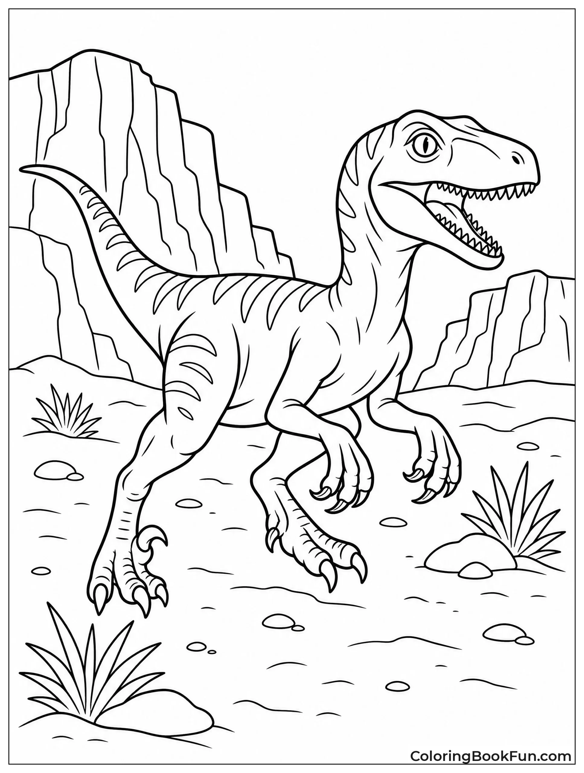 Desert Raptor on Sandy Ground