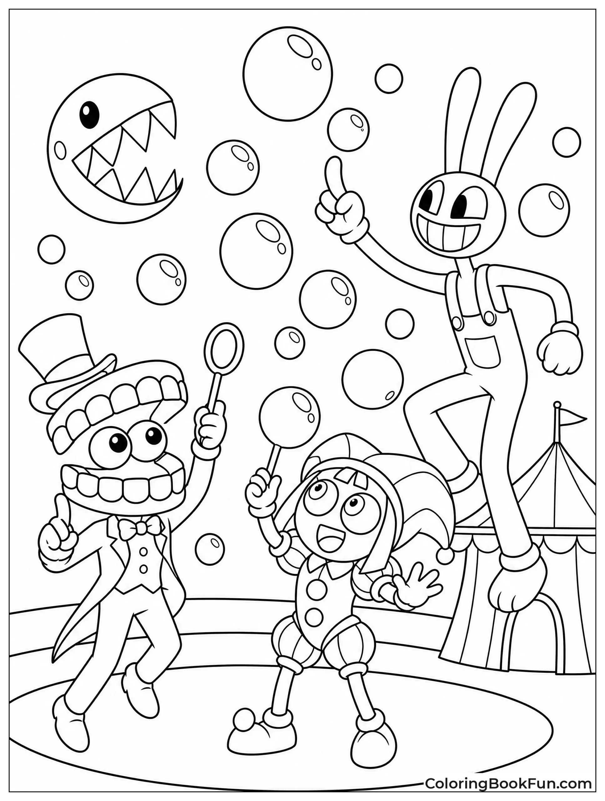 Kids Popping Lots Of Bubbles