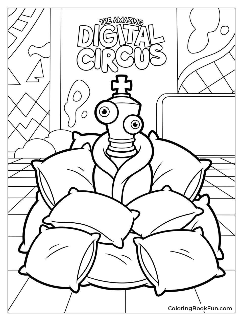 Kinger Peeking From Digital Pillows