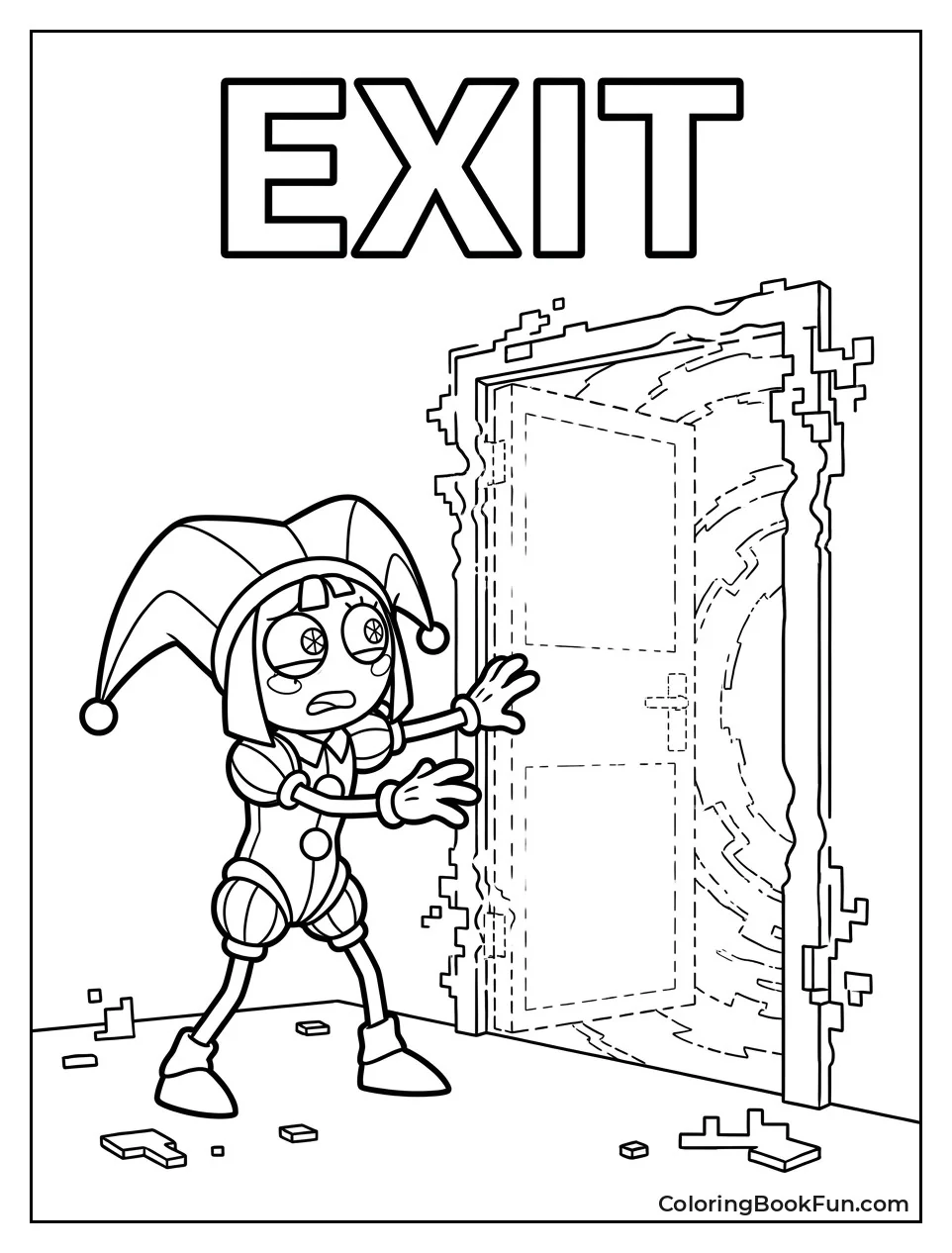 Pomni Reaching For Exit Door
