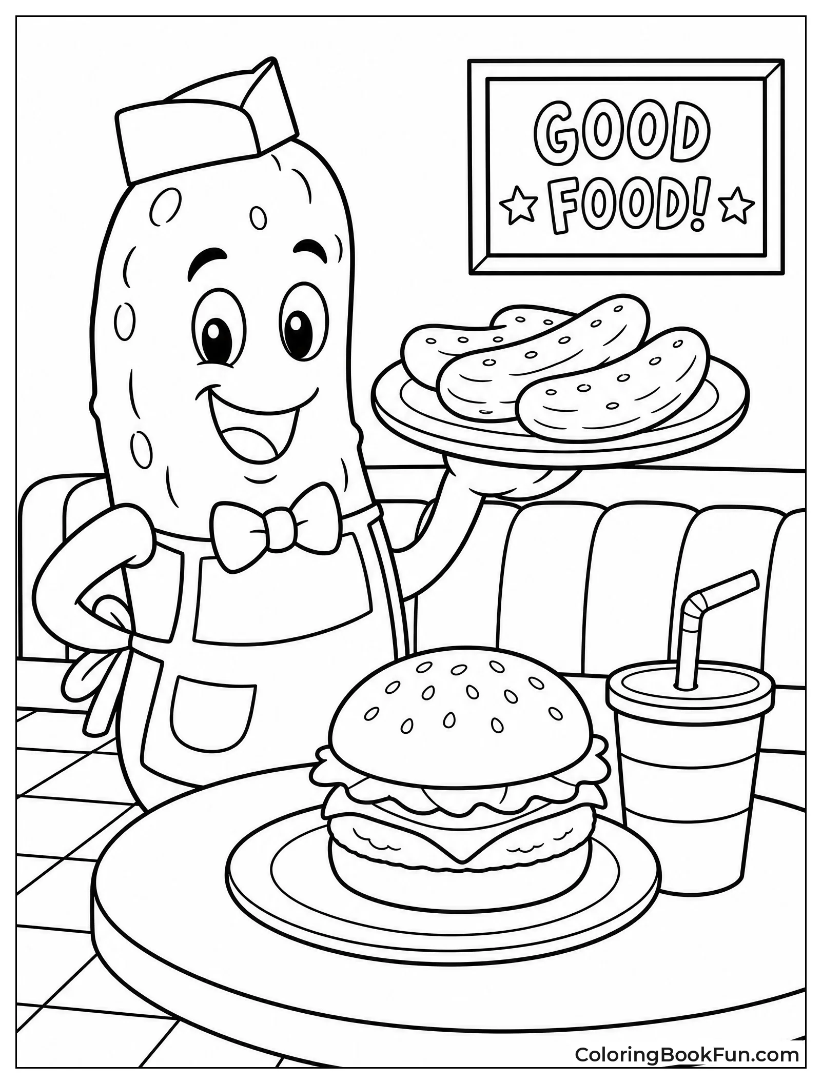 Pickles Served in Diner