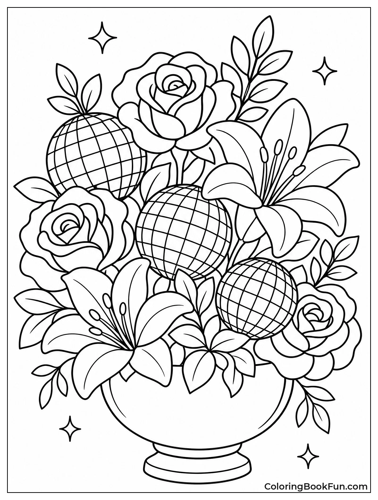 Flowers Mixed with Disco Balls