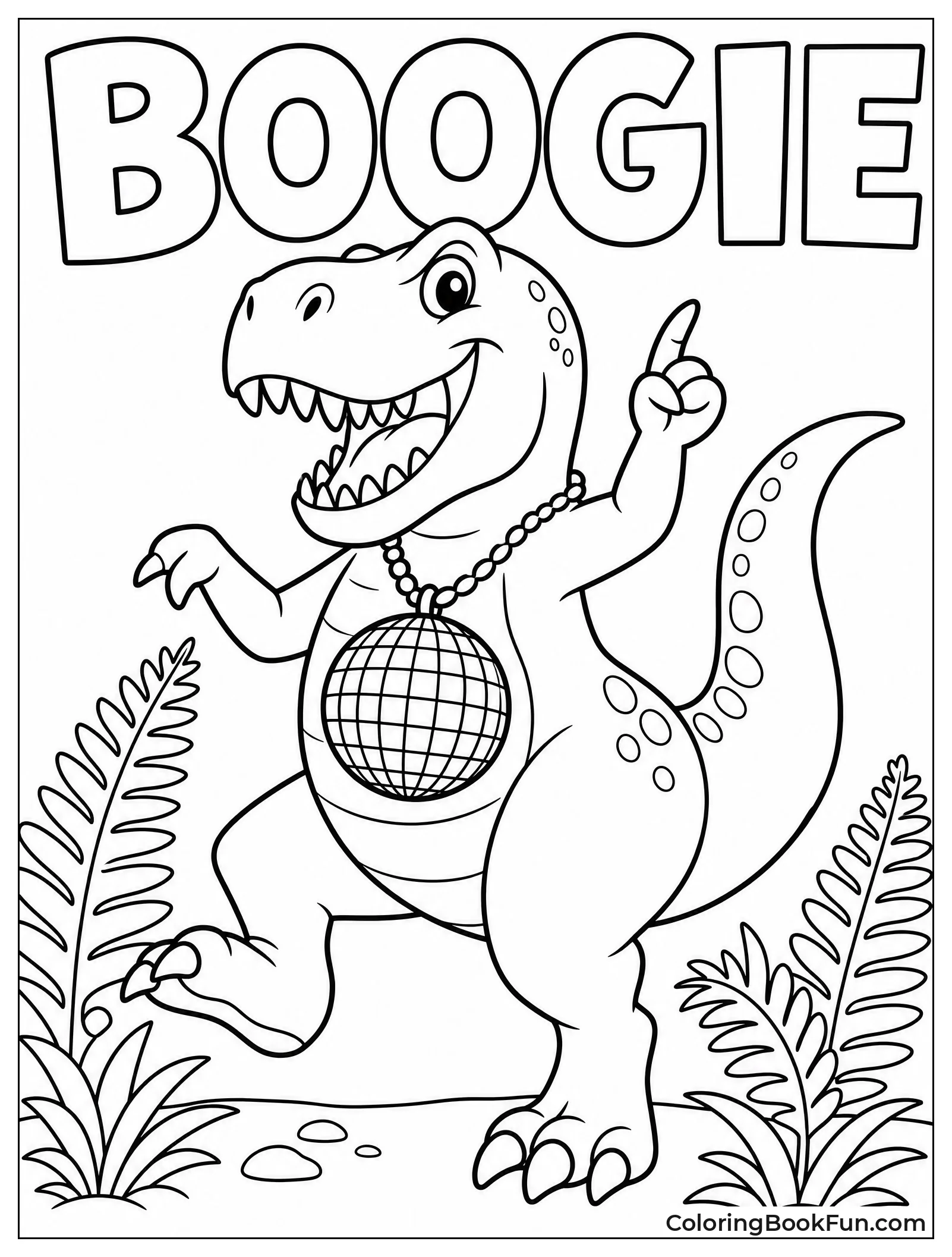 Dino Dancing with Disco Ball